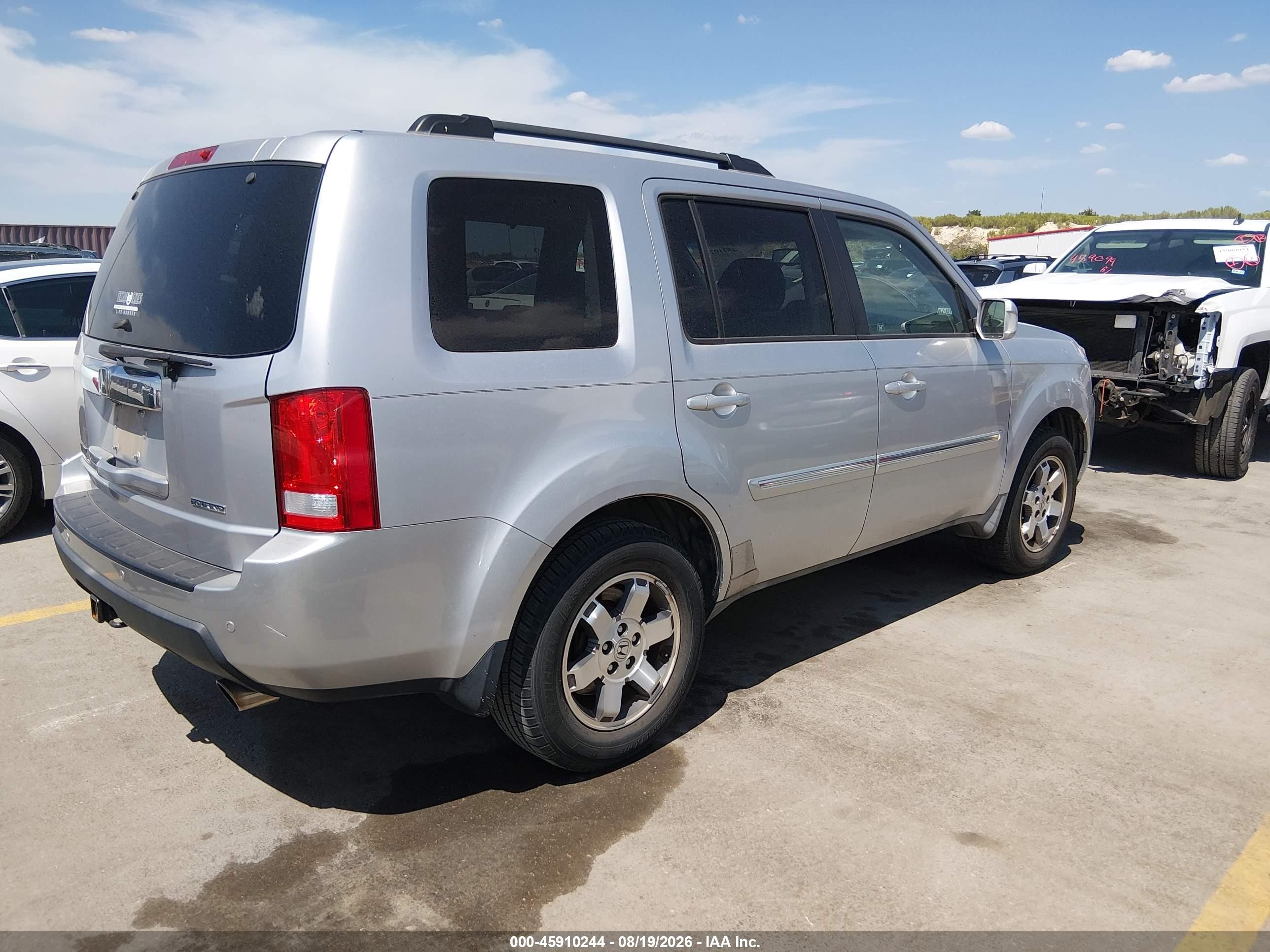 2010 Honda Pilot Touring Gray vin: 5FNYF3H87AB005888