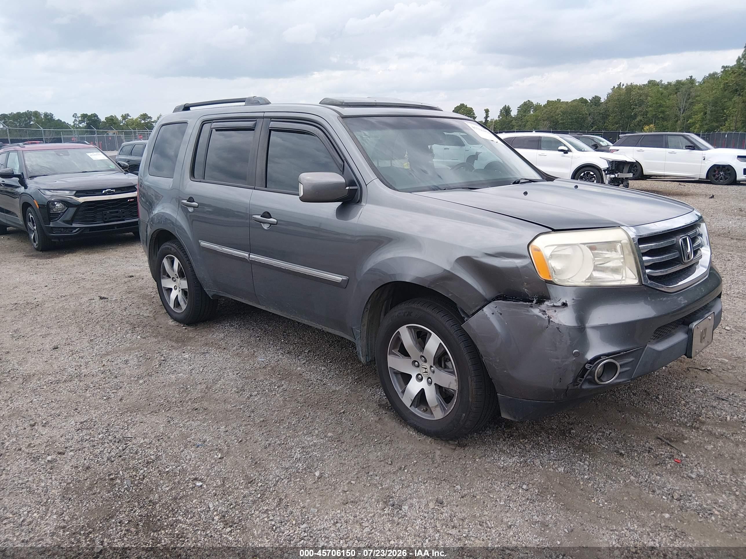 2012 Honda Pilot Touring Gray vin: 5FNYF3H90CB029901