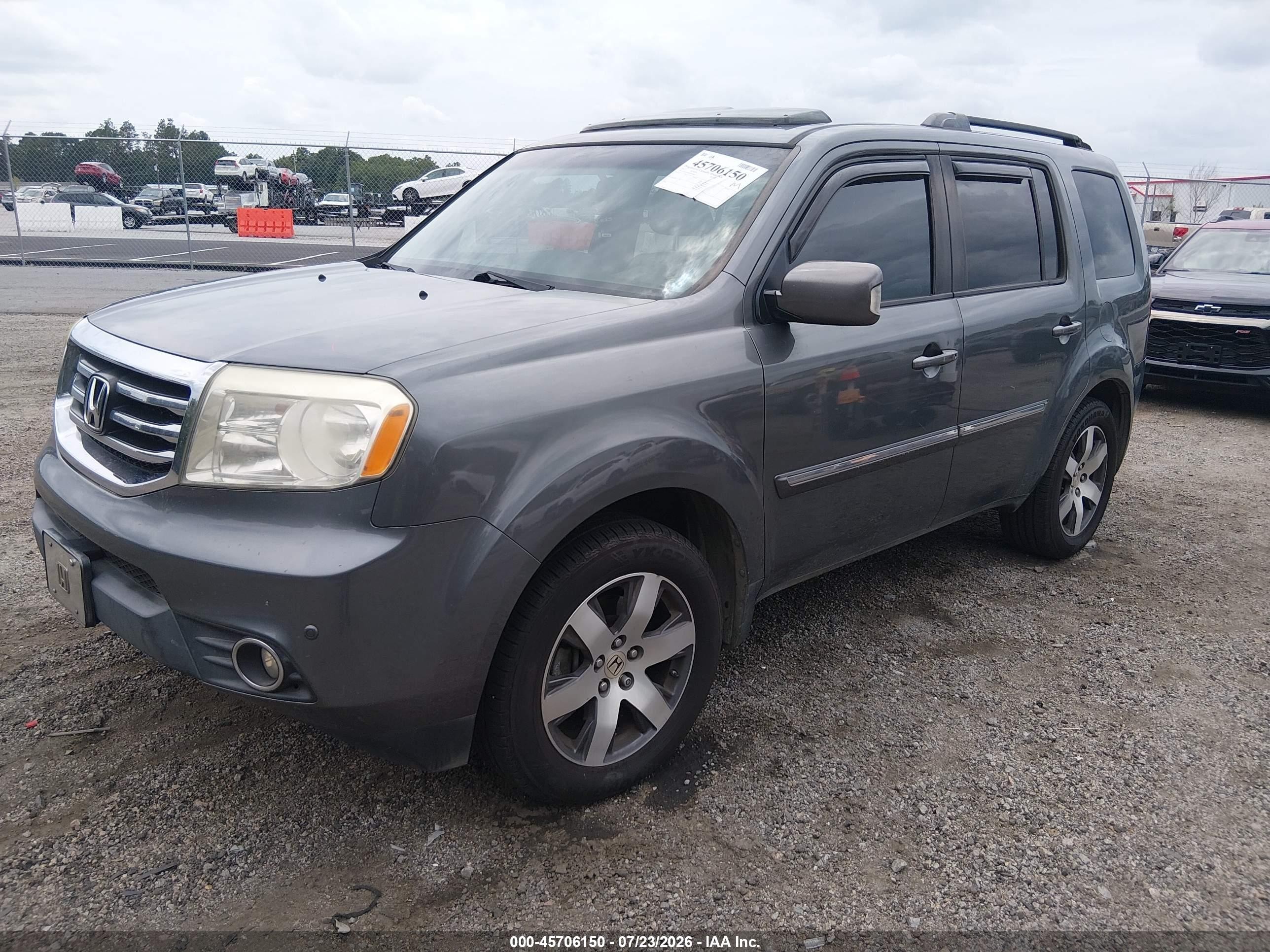 2012 Honda Pilot Touring Gray vin: 5FNYF3H90CB029901