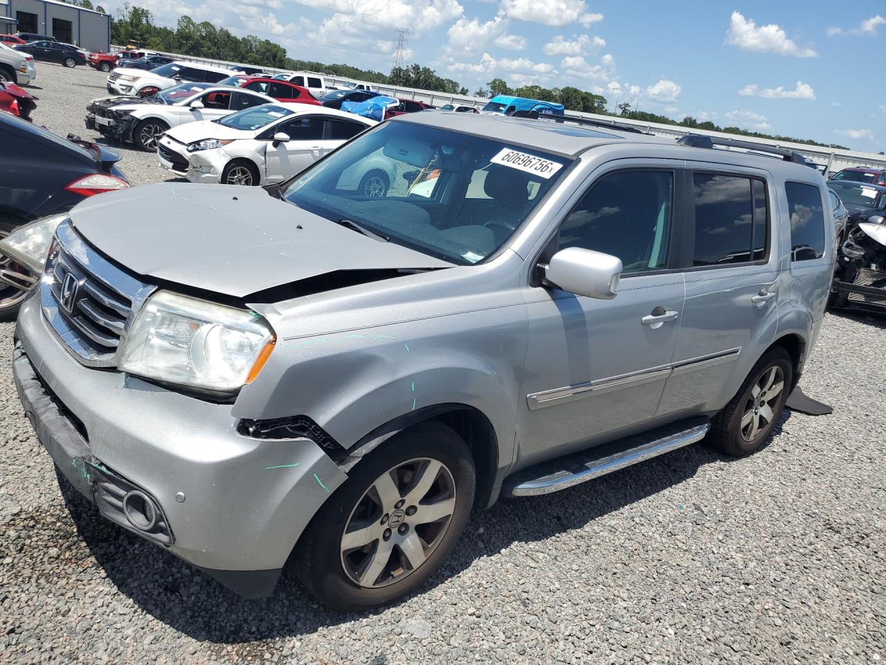 2012 Honda Pilot Touring Серебряный vin: 5FNYF3H91CB023475
