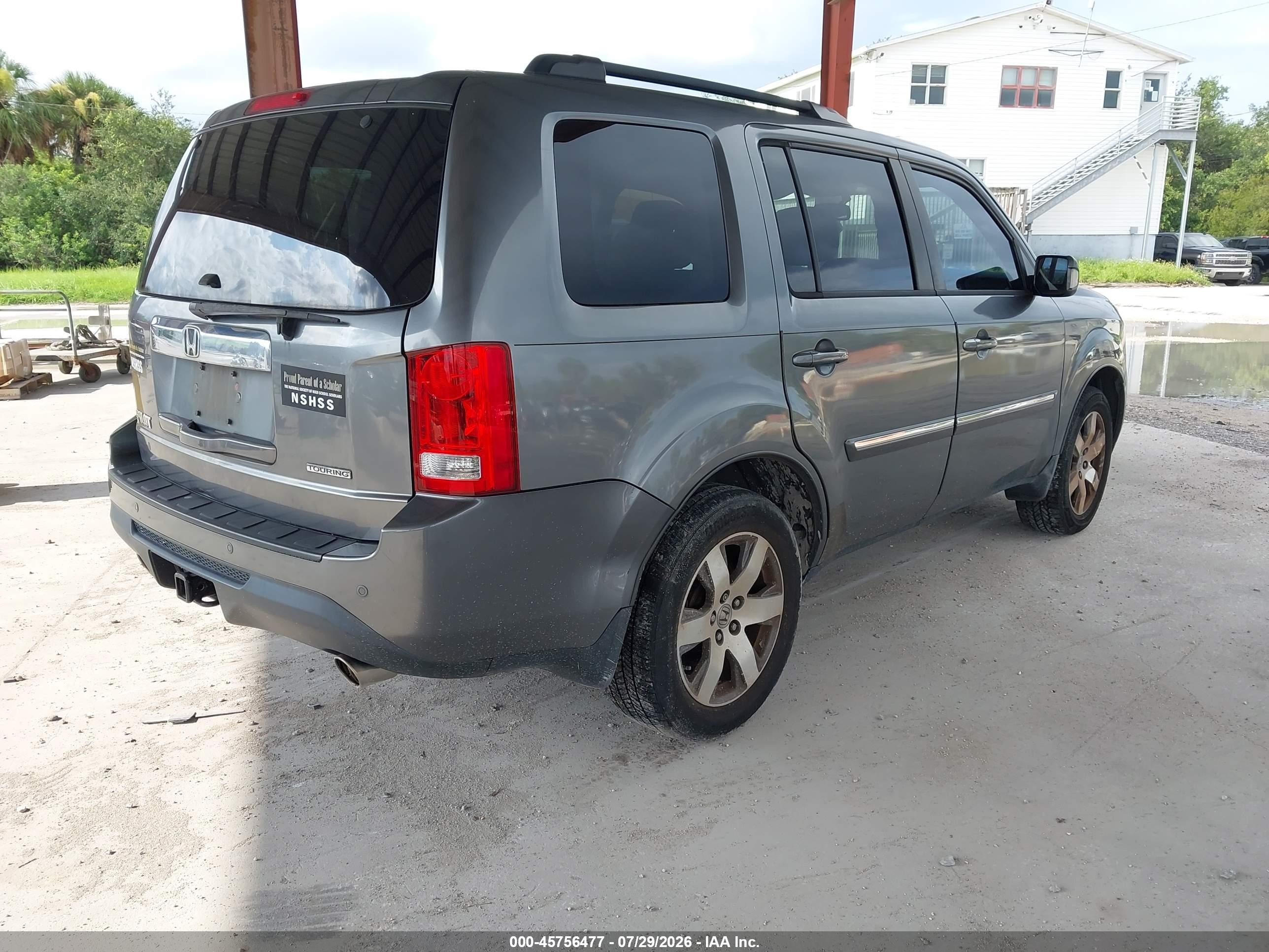 2013 Honda Pilot Touring Серый vin: 5FNYF3H91DB039967