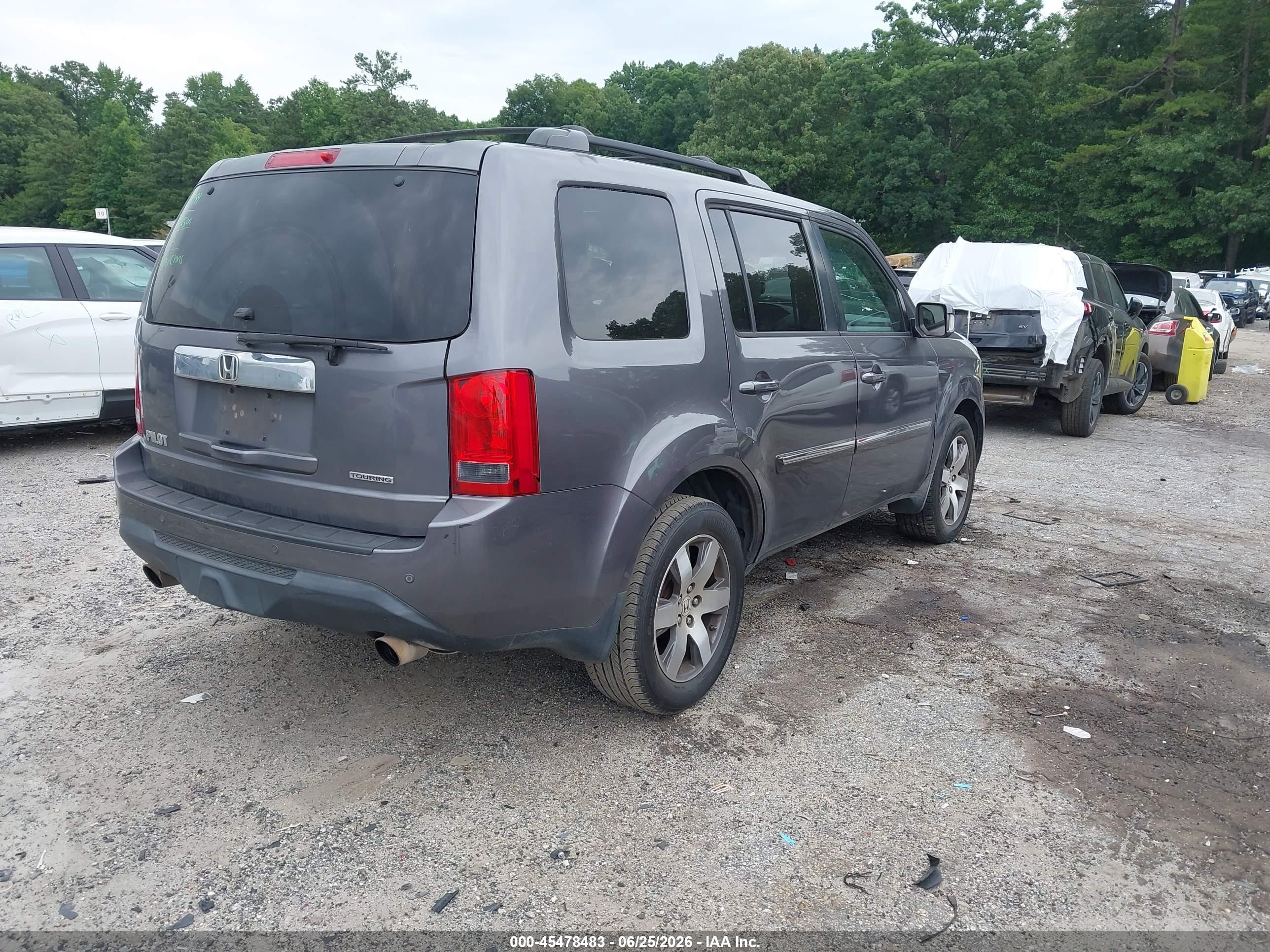2014 Honda Pilot Touring Gray vin: 5FNYF3H92EB016599