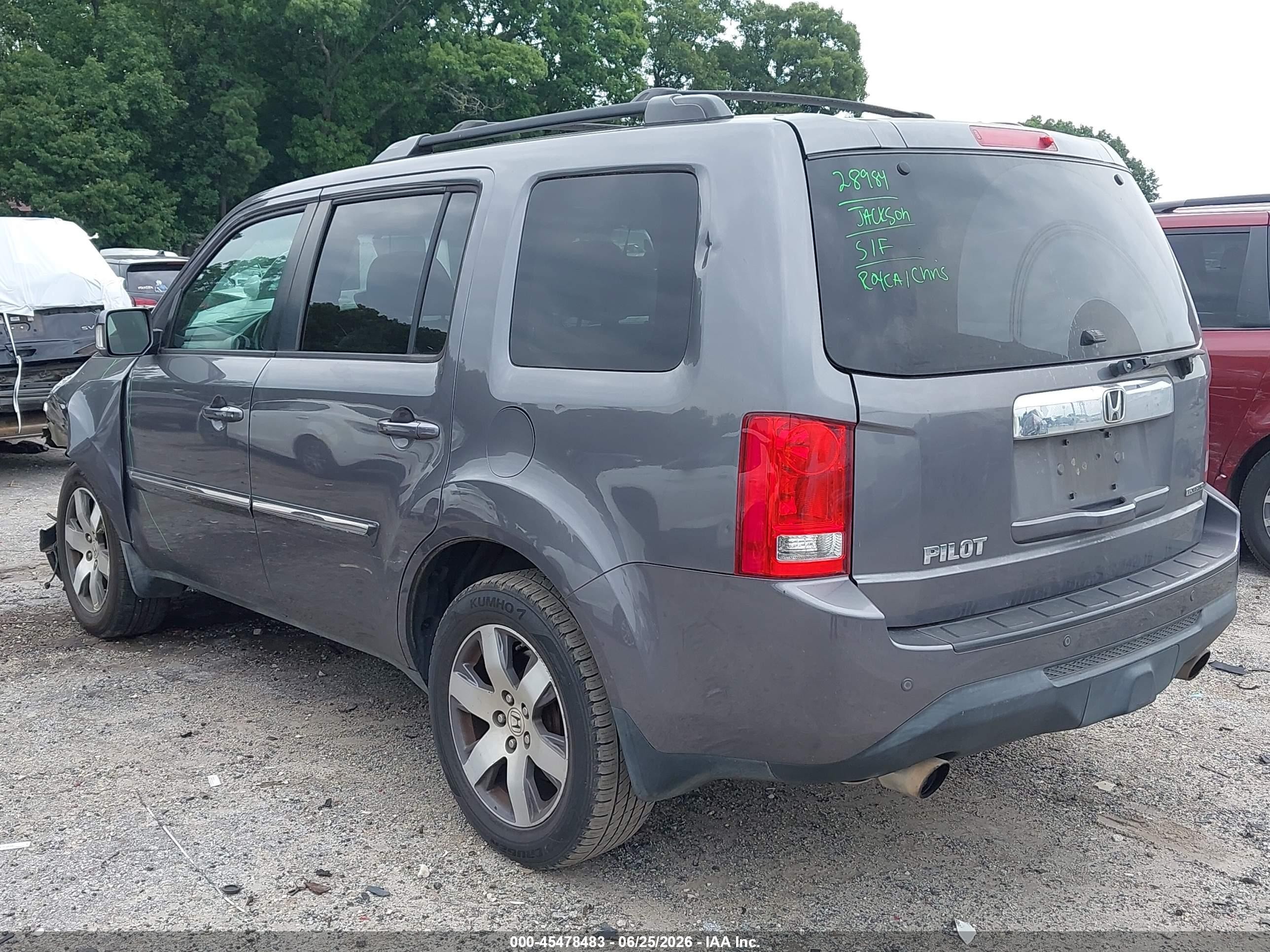 2014 Honda Pilot Touring Gray vin: 5FNYF3H92EB016599