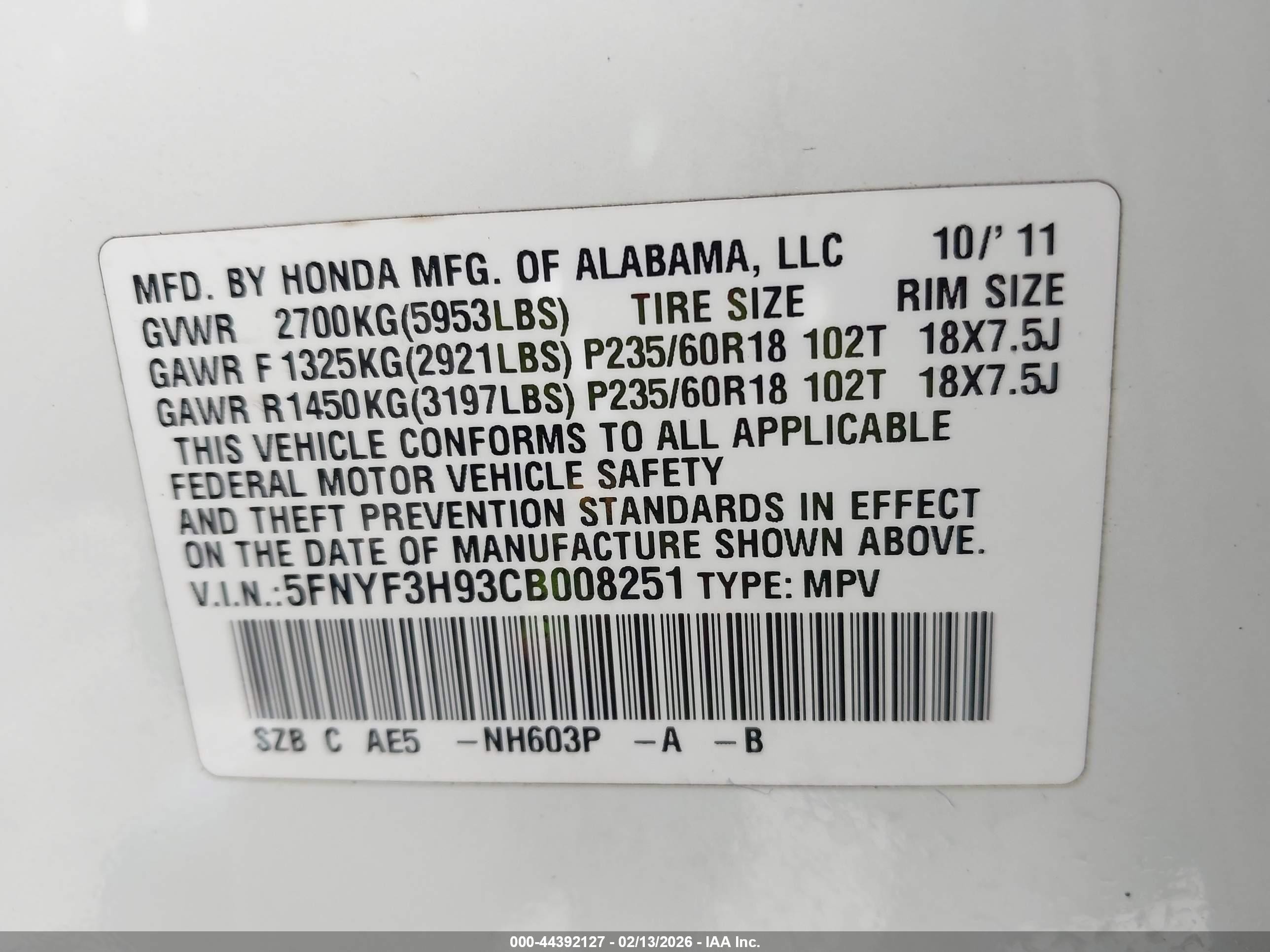 2012 Honda Pilot Touring Белый vin: 5FNYF3H93CB008251
