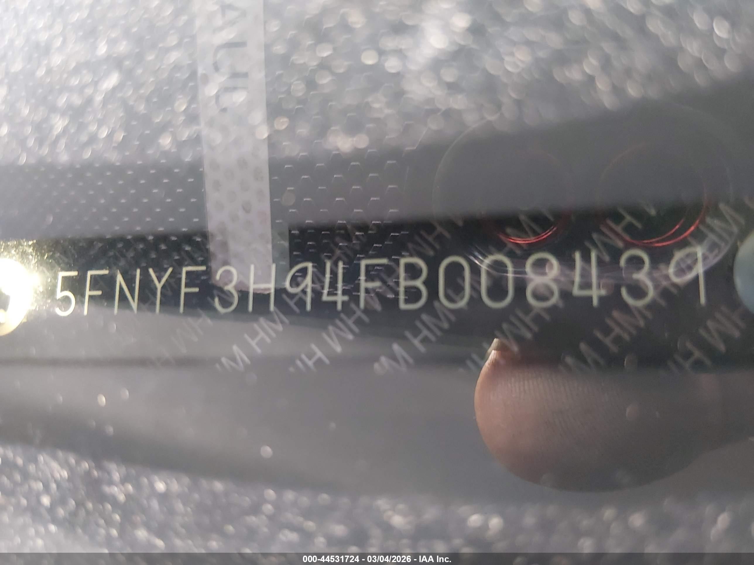 2015 Honda Pilot Touring Серебряный vin: 5FNYF3H94FB008439