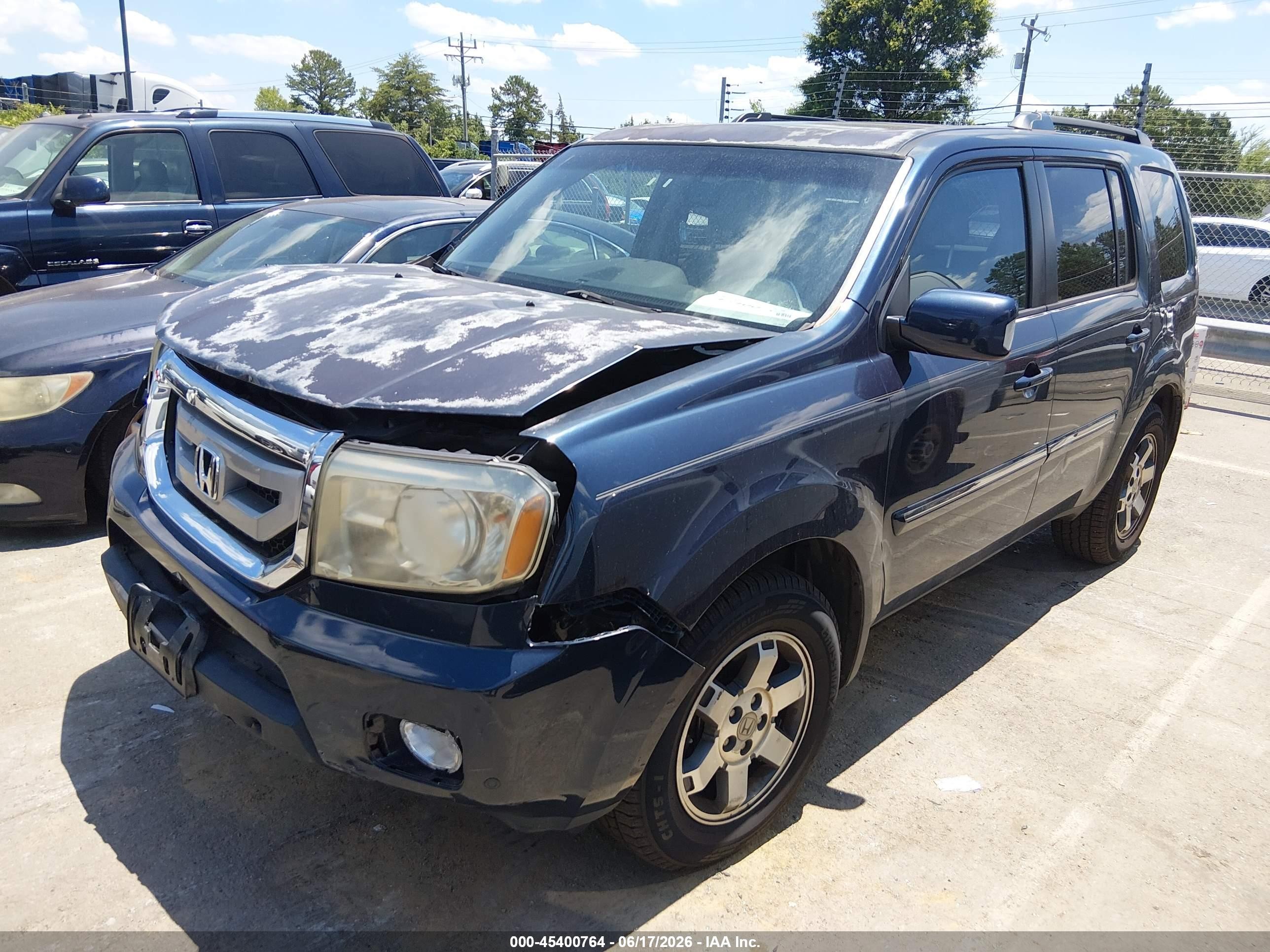 2011 Honda Pilot Touring Blue vin: 5FNYF3H96BB043977