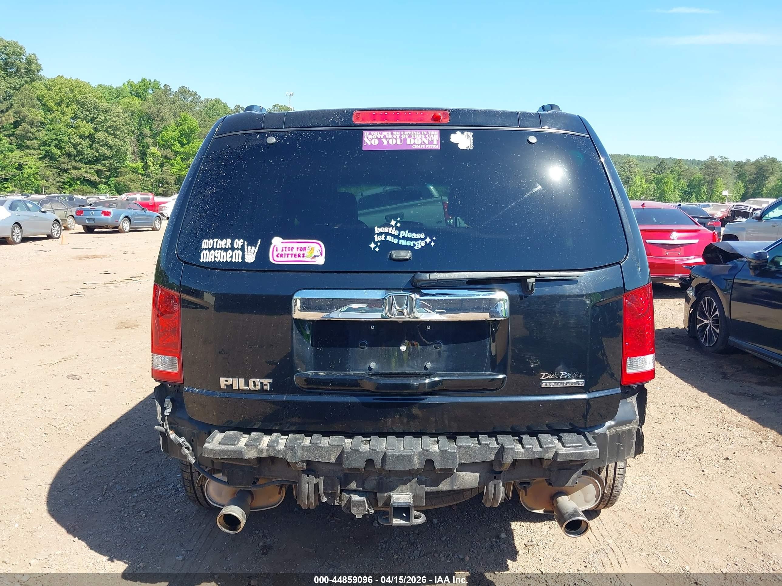 2015 Honda Pilot Touring Black vin: 5FNYF3H96FB013710