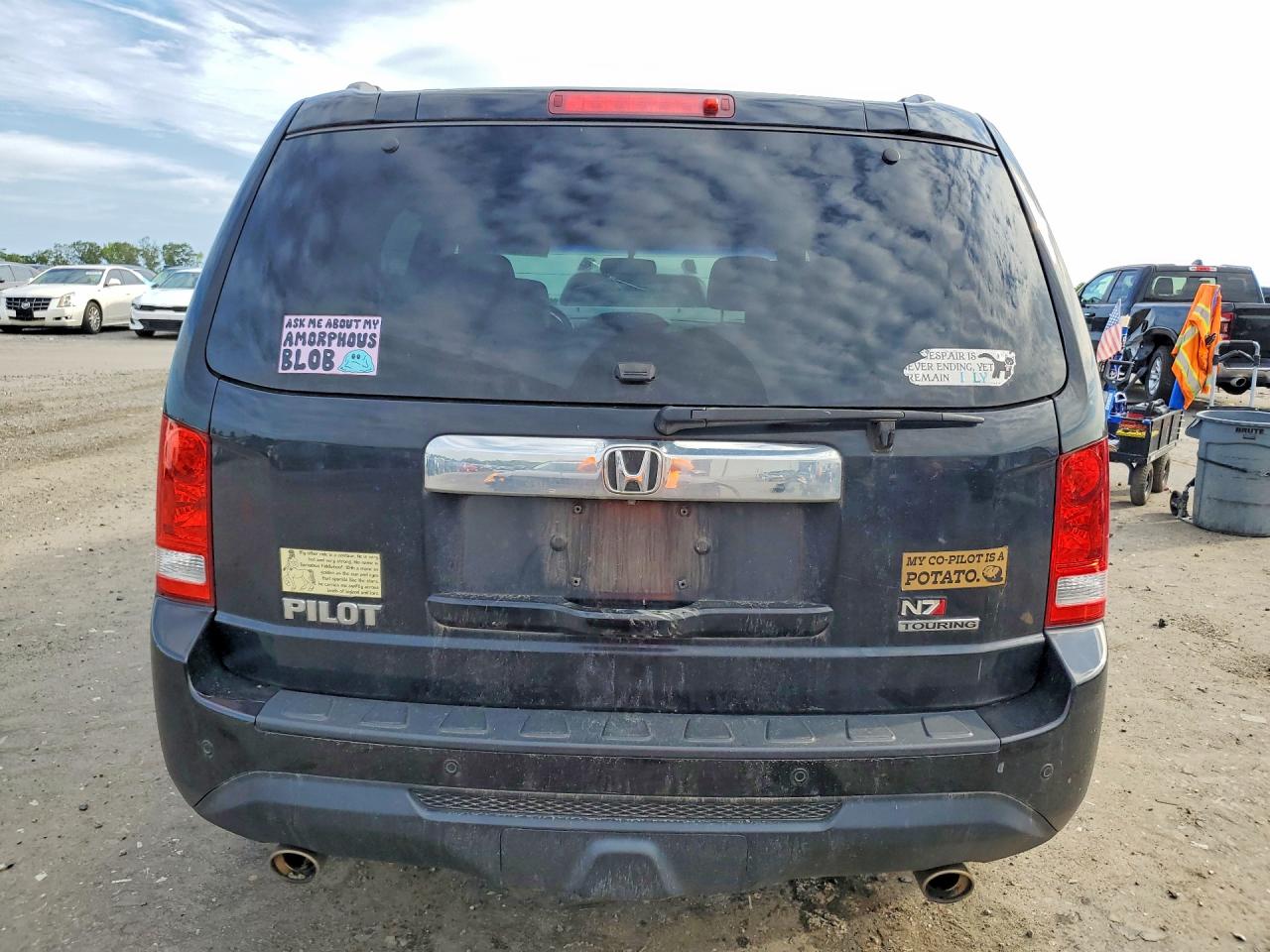 2012 Honda Pilot Touring Black vin: 5FNYF3H97CB017924
