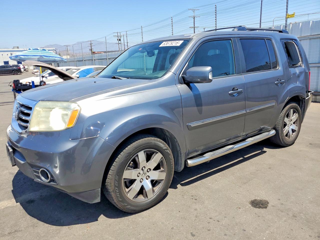 2013 Honda Pilot Touring Gray vin: 5FNYF3H97DB025488