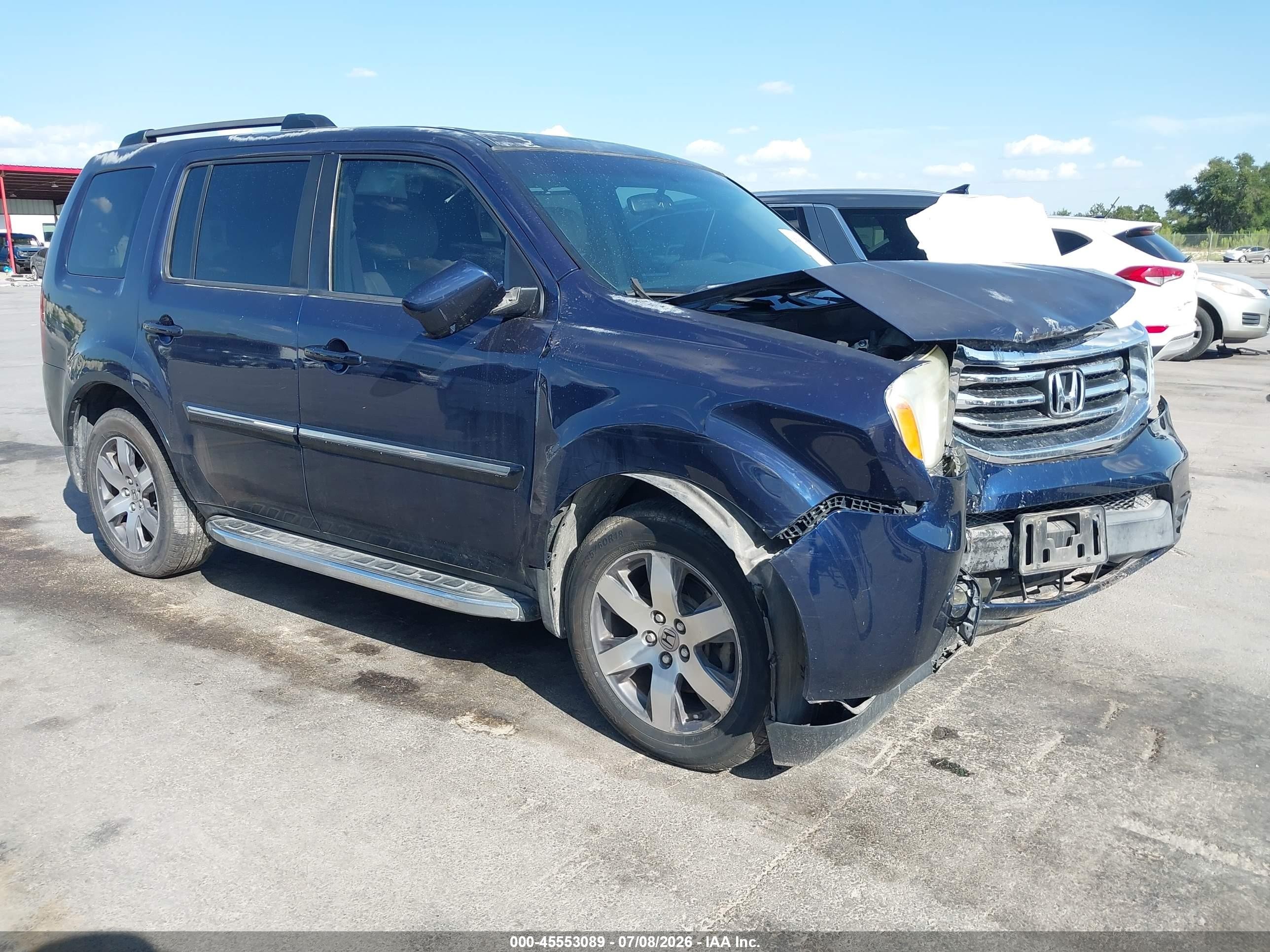 2013 Honda Pilot Touring Dark Blue vin: 5FNYF3H97DB028133
