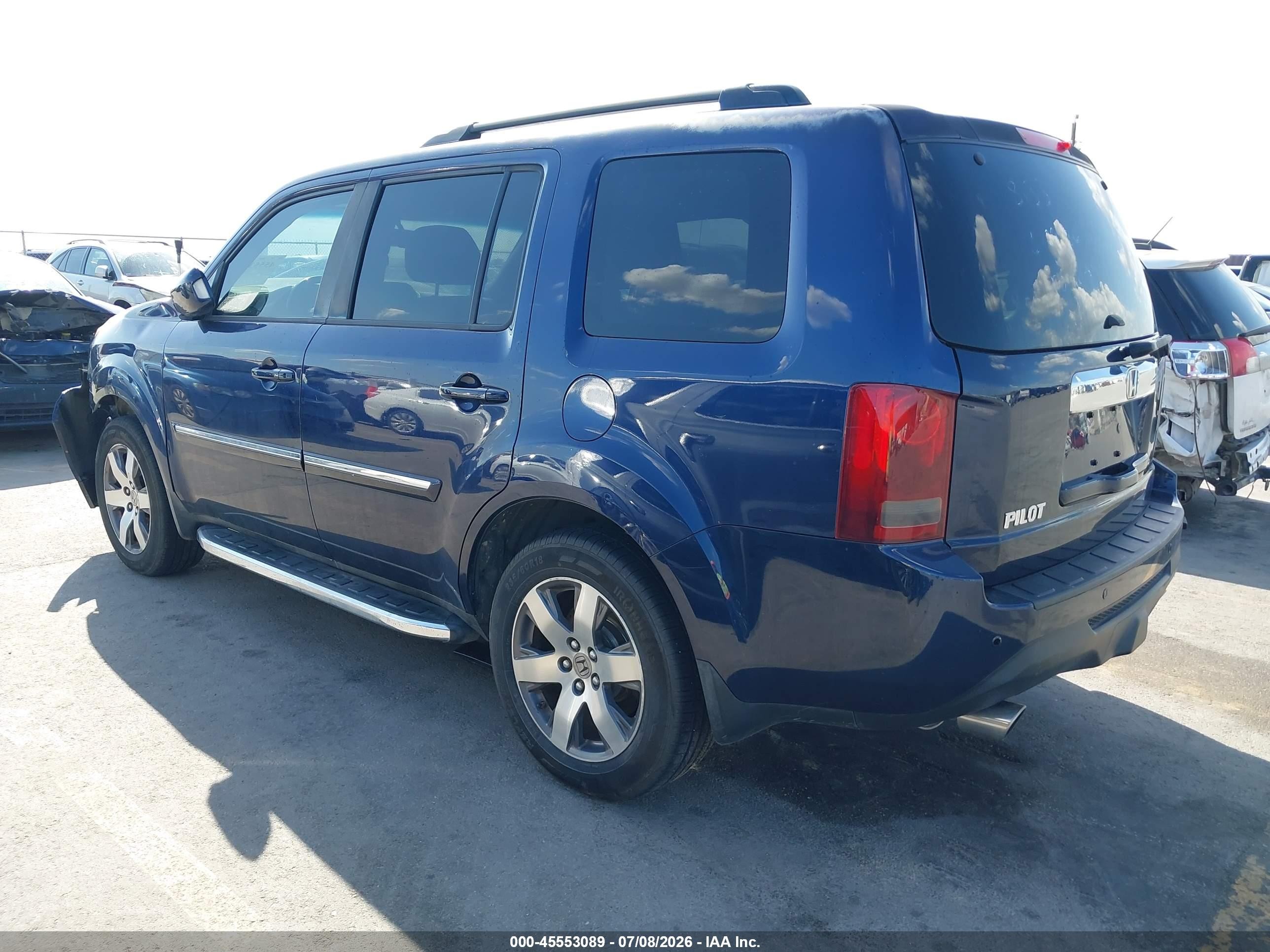 2013 Honda Pilot Touring Dark Blue vin: 5FNYF3H97DB028133