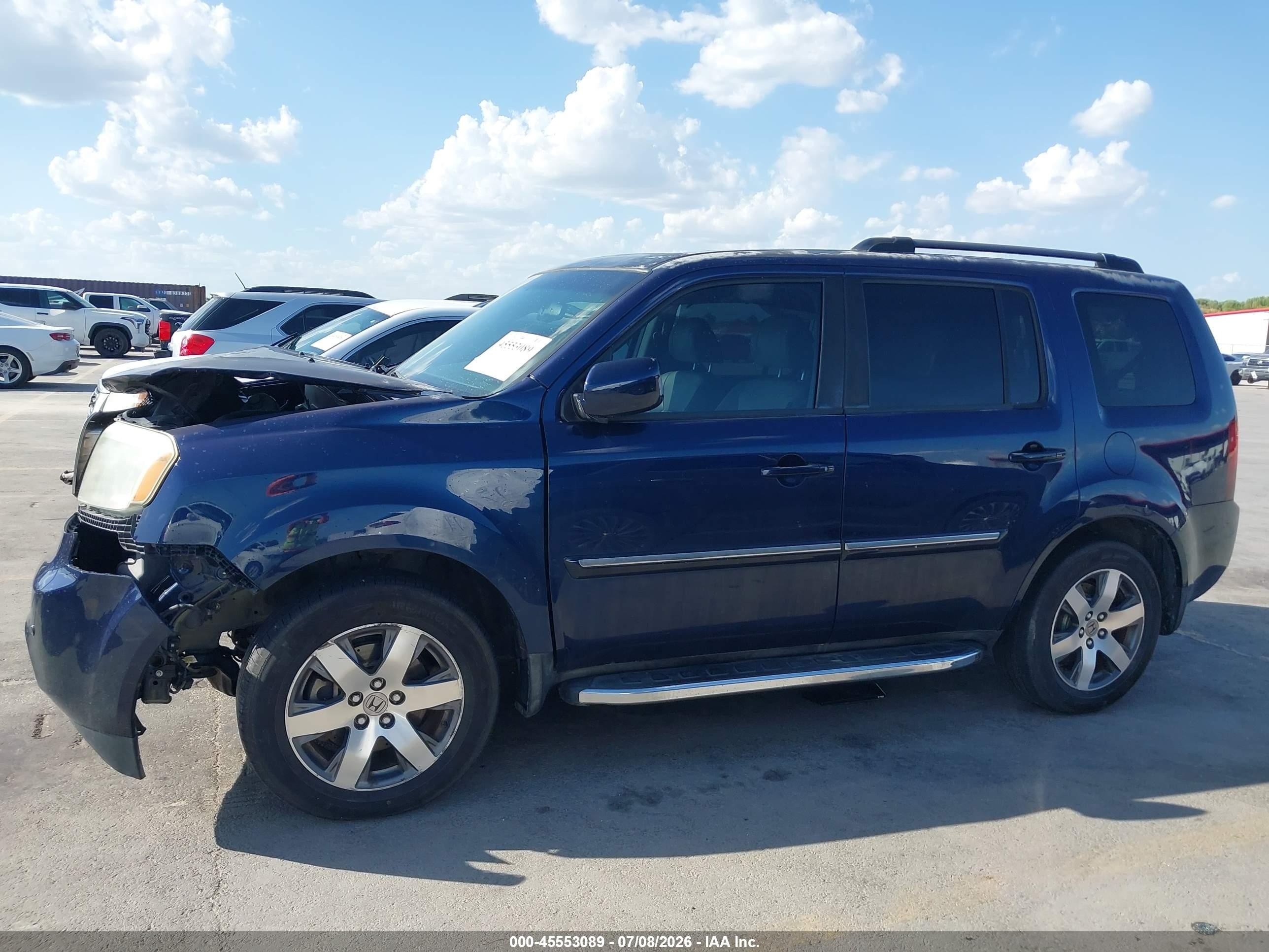 2013 Honda Pilot Touring Dark Blue vin: 5FNYF3H97DB028133