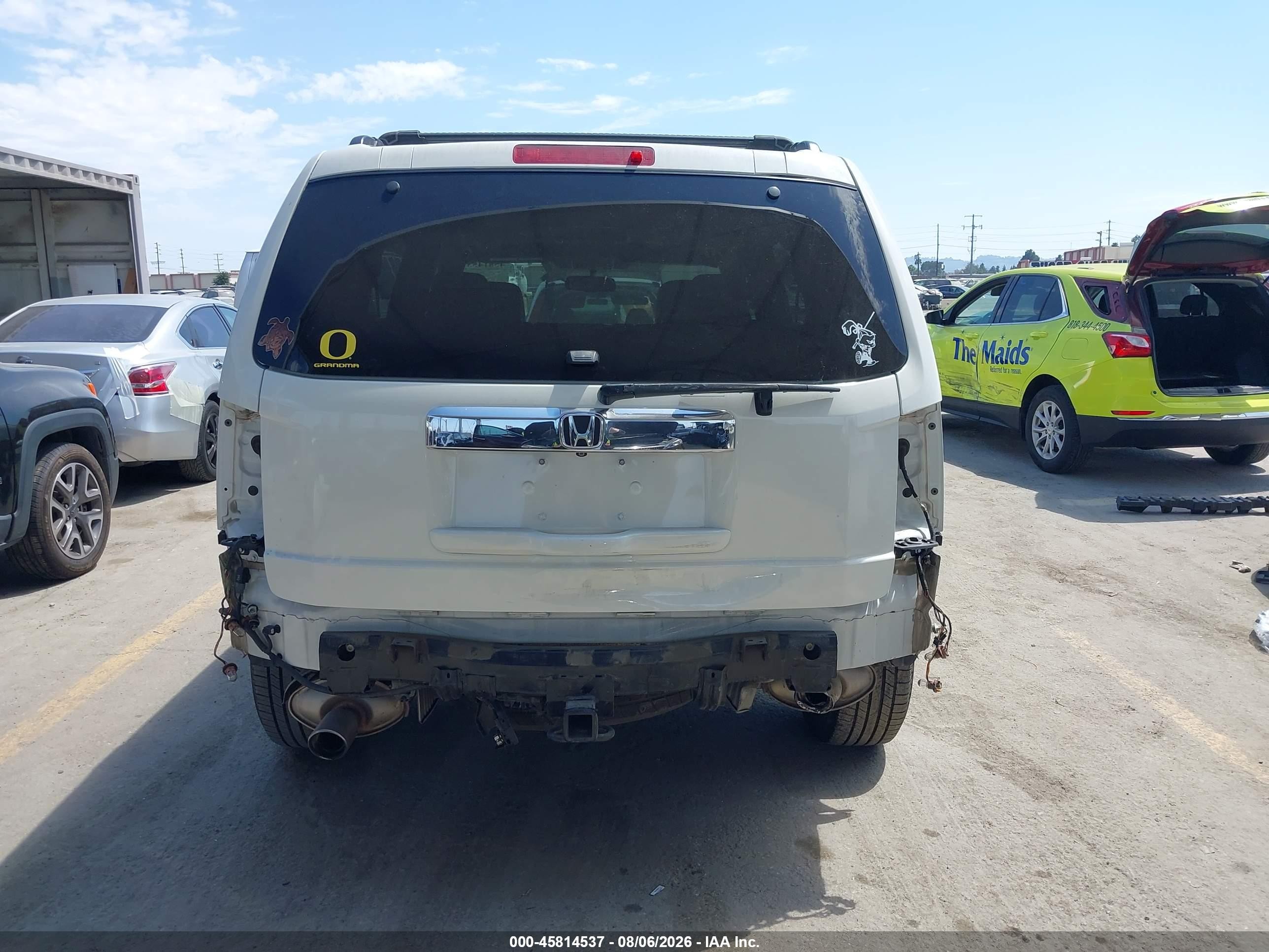 2013 Honda Pilot Touring Белый vin: 5FNYF3H98DB008523