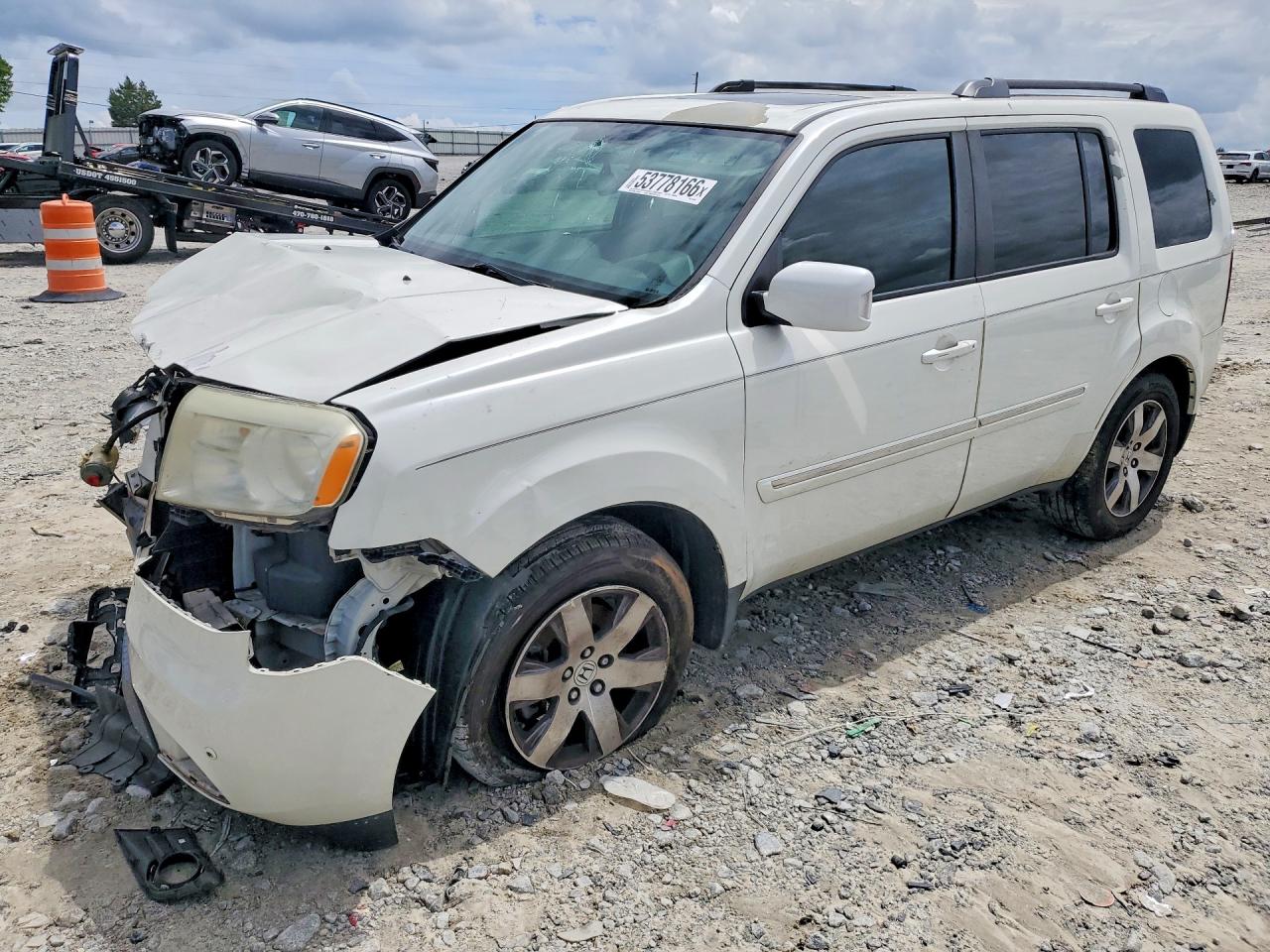 2014 Honda Pilot Touring White vin: 5FNYF3H98EB028708
