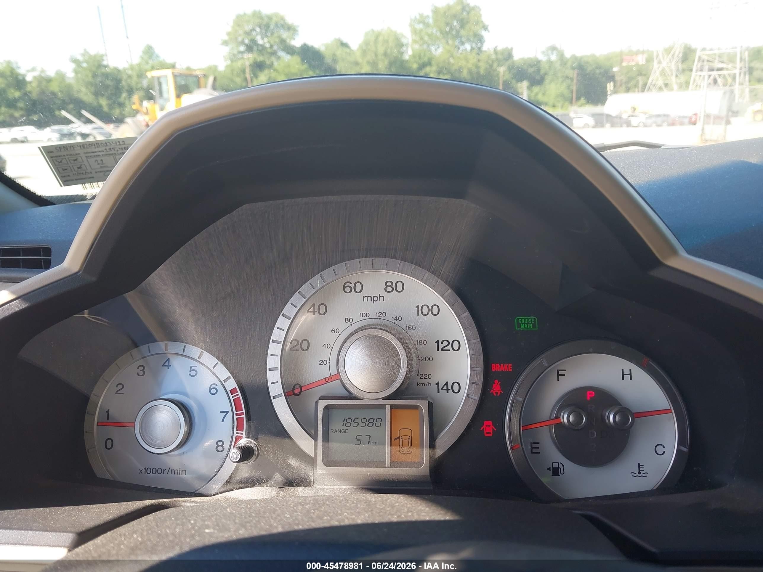 2009 Honda Pilot Lx Gray vin: 5FNYF48209B013411