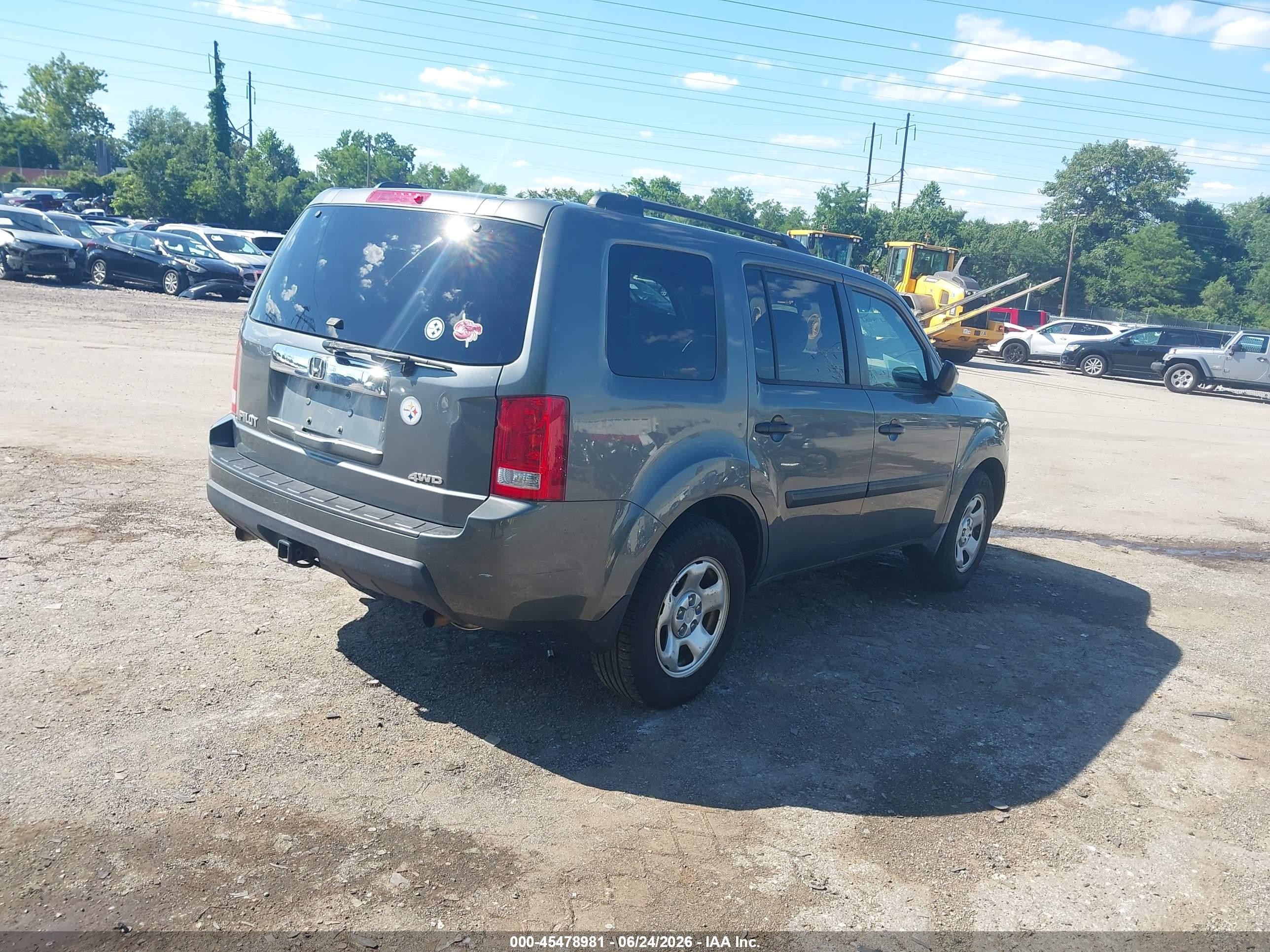 2009 Honda Pilot Lx Gray vin: 5FNYF48209B013411