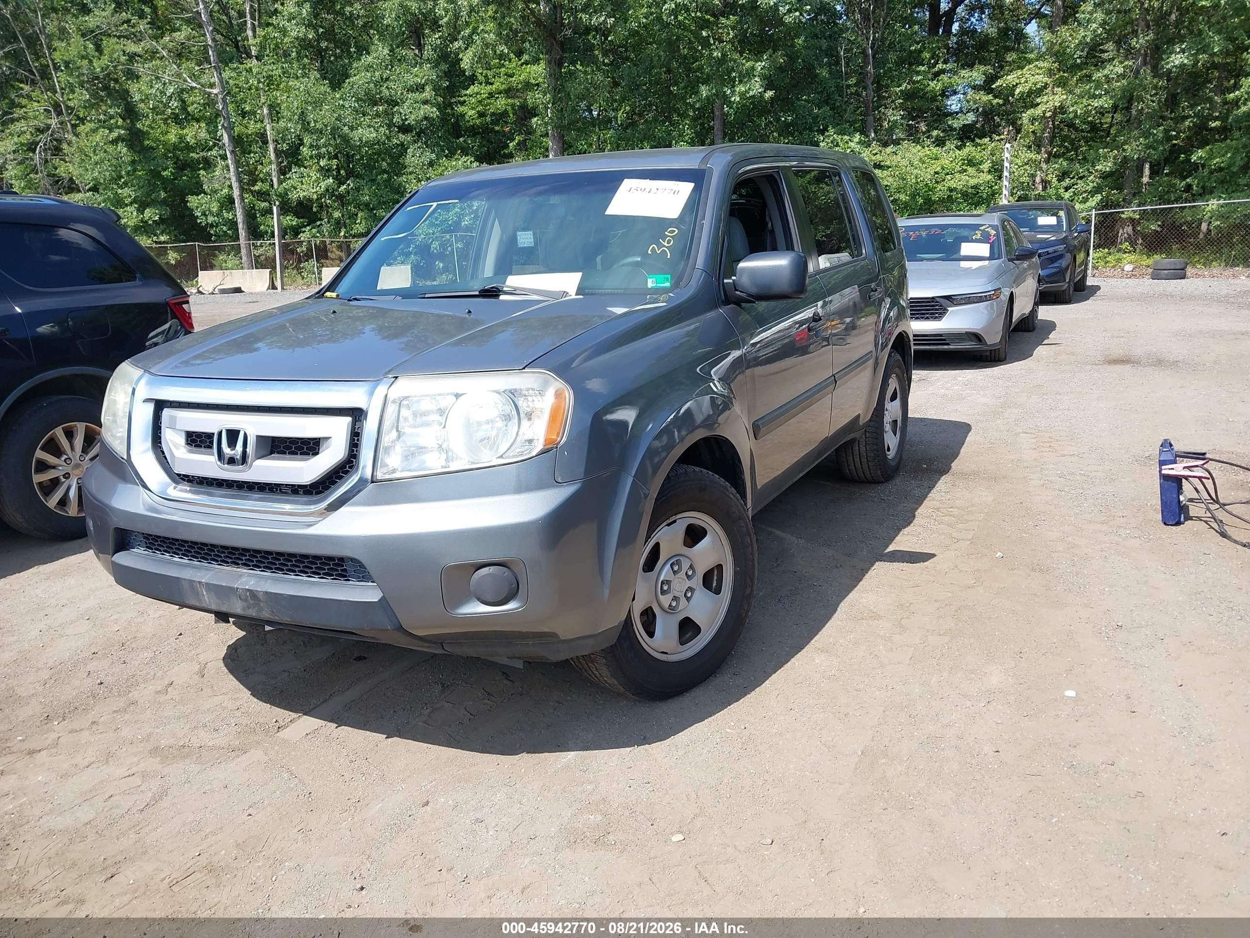 2009 Honda Pilot Lx Gray vin: 5FNYF48249B043284