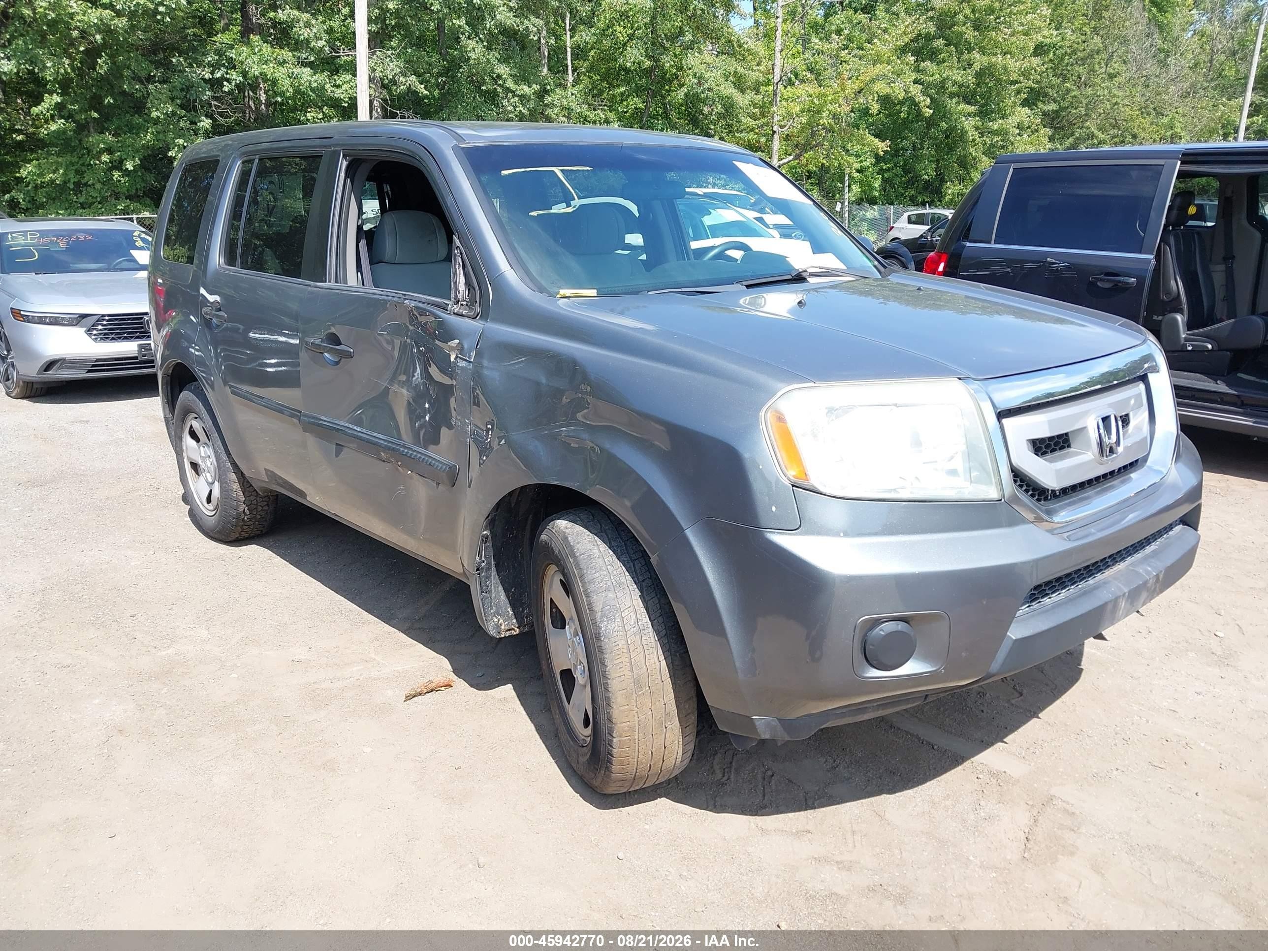 2009 Honda Pilot Lx Gray vin: 5FNYF48249B043284
