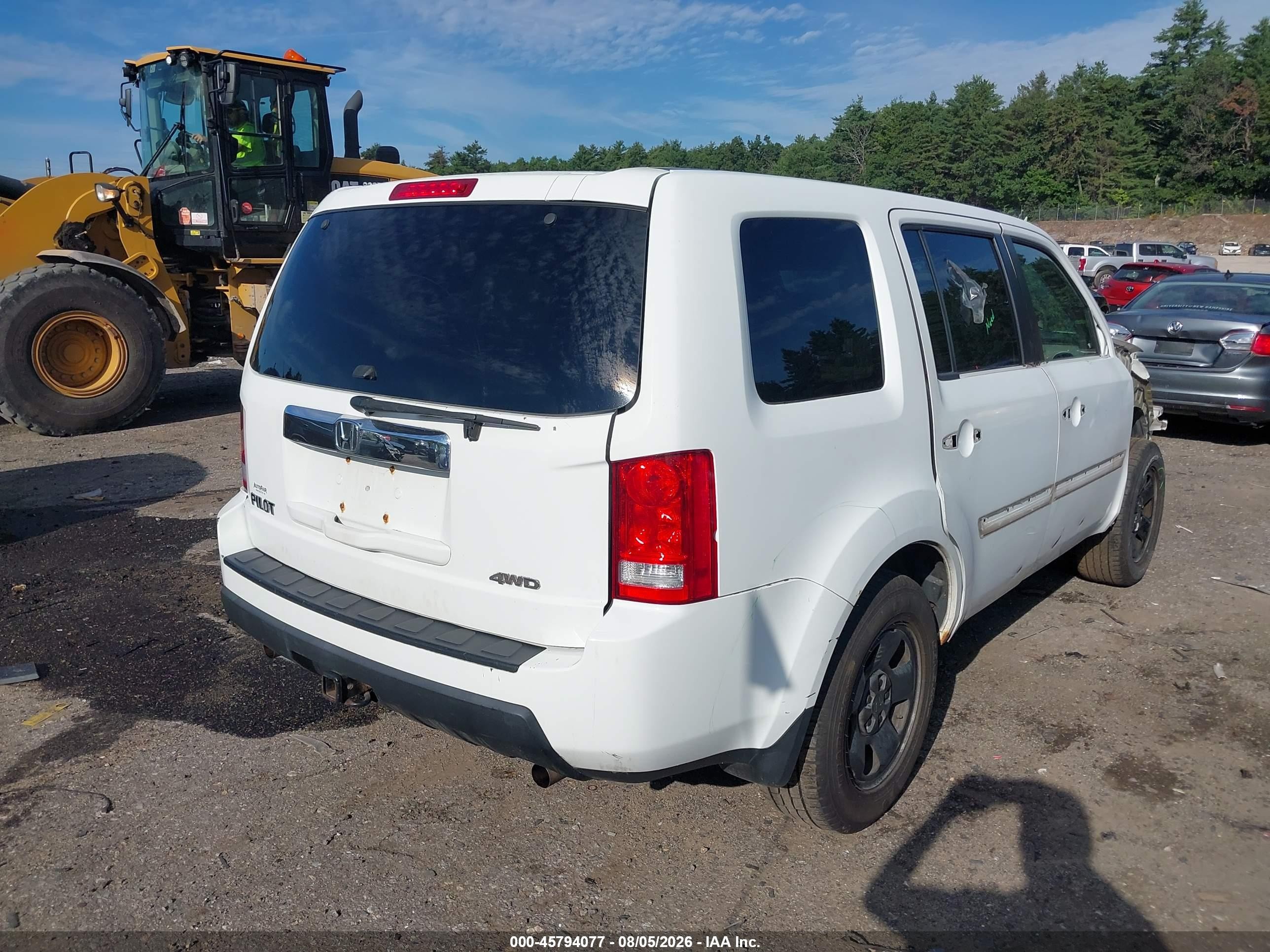 2009 Honda Pilot Lx White vin: 5FNYF48289B056250