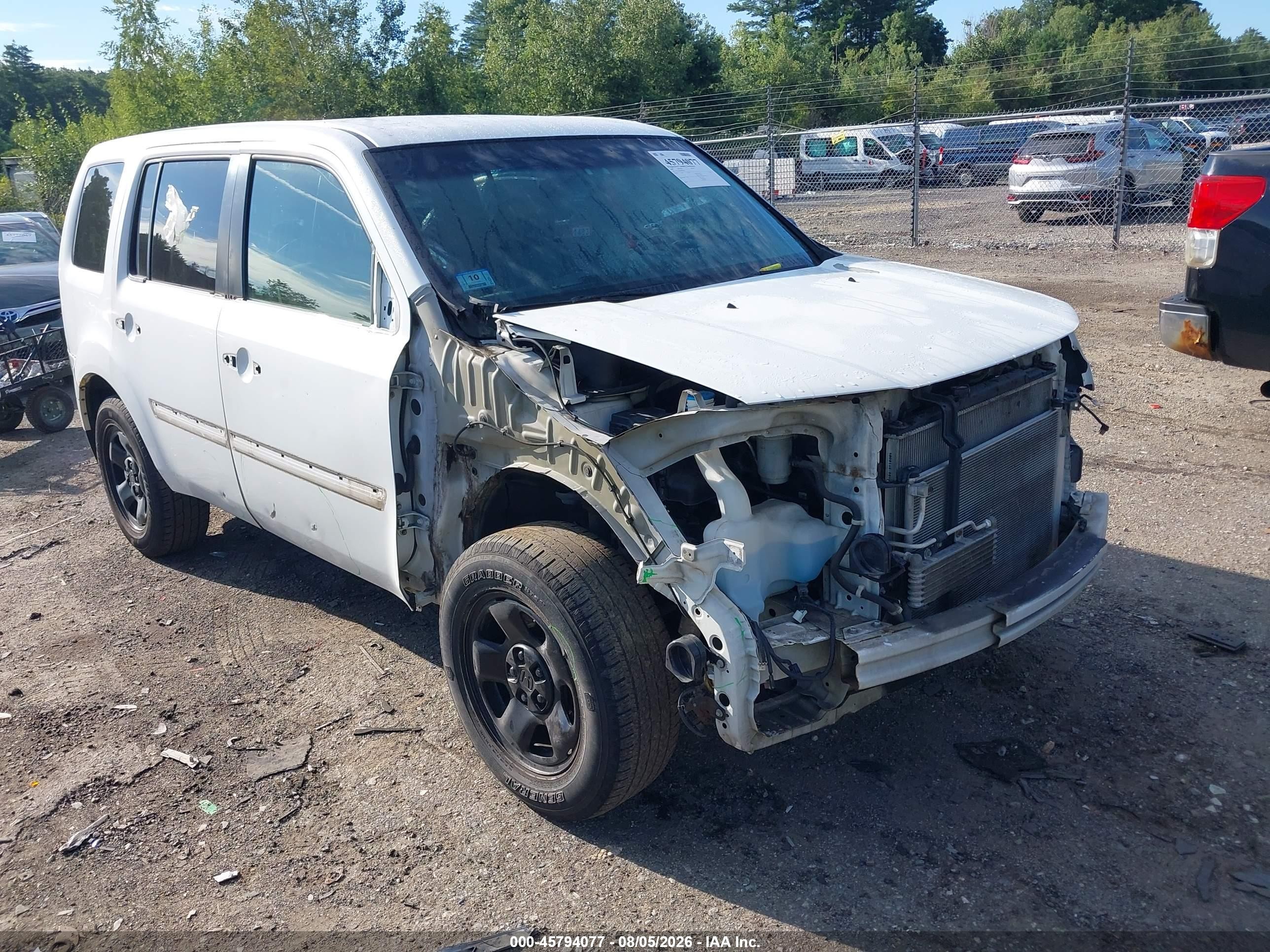 2009 Honda Pilot Lx White vin: 5FNYF48289B056250
