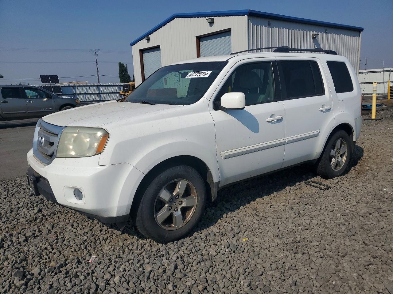 2009 Honda Pilot Ex White vin: 5FNYF48409B045647