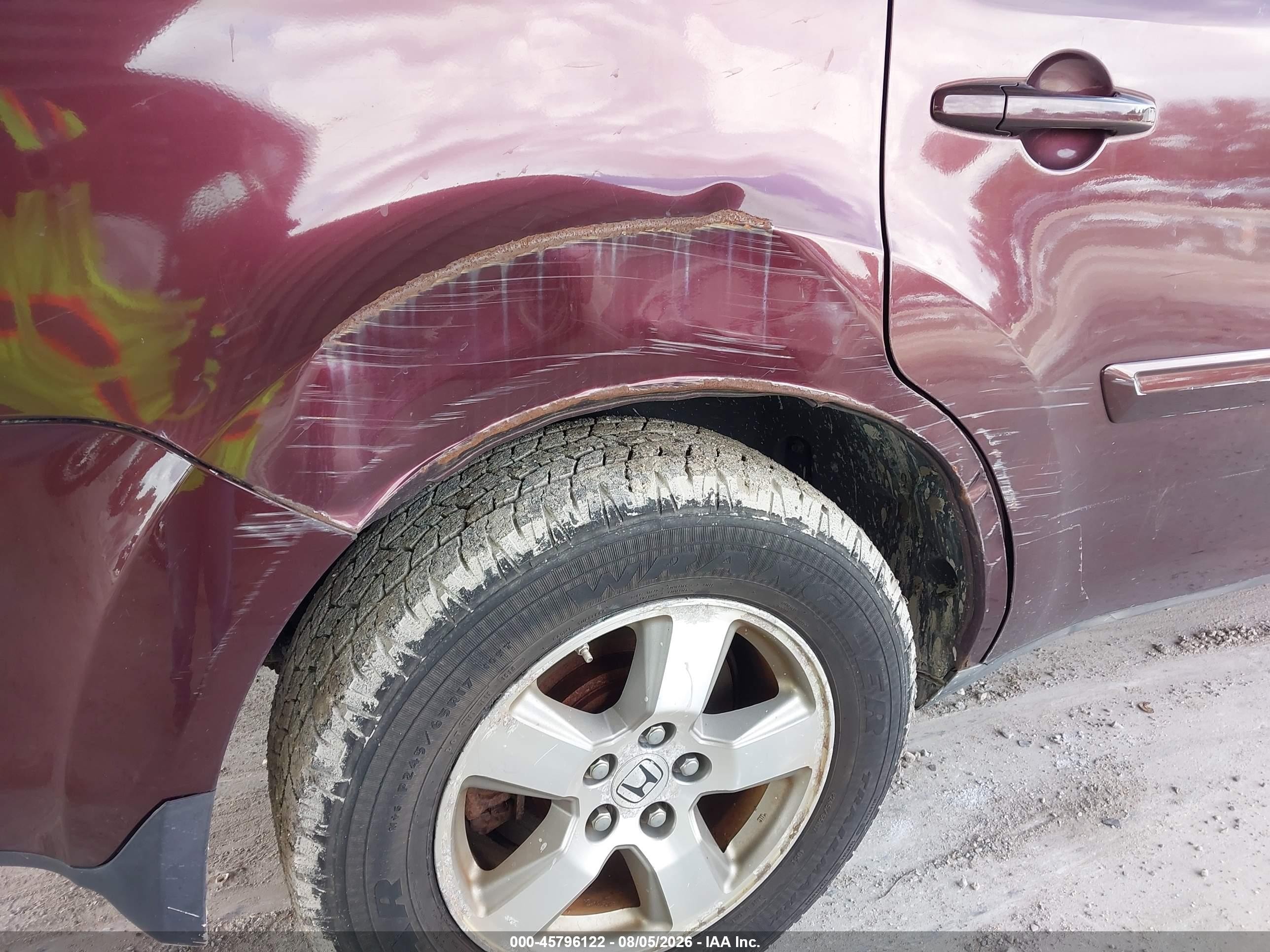 2009 Honda Pilot Ex Темно-бордовый vin: 5FNYF48419B010552