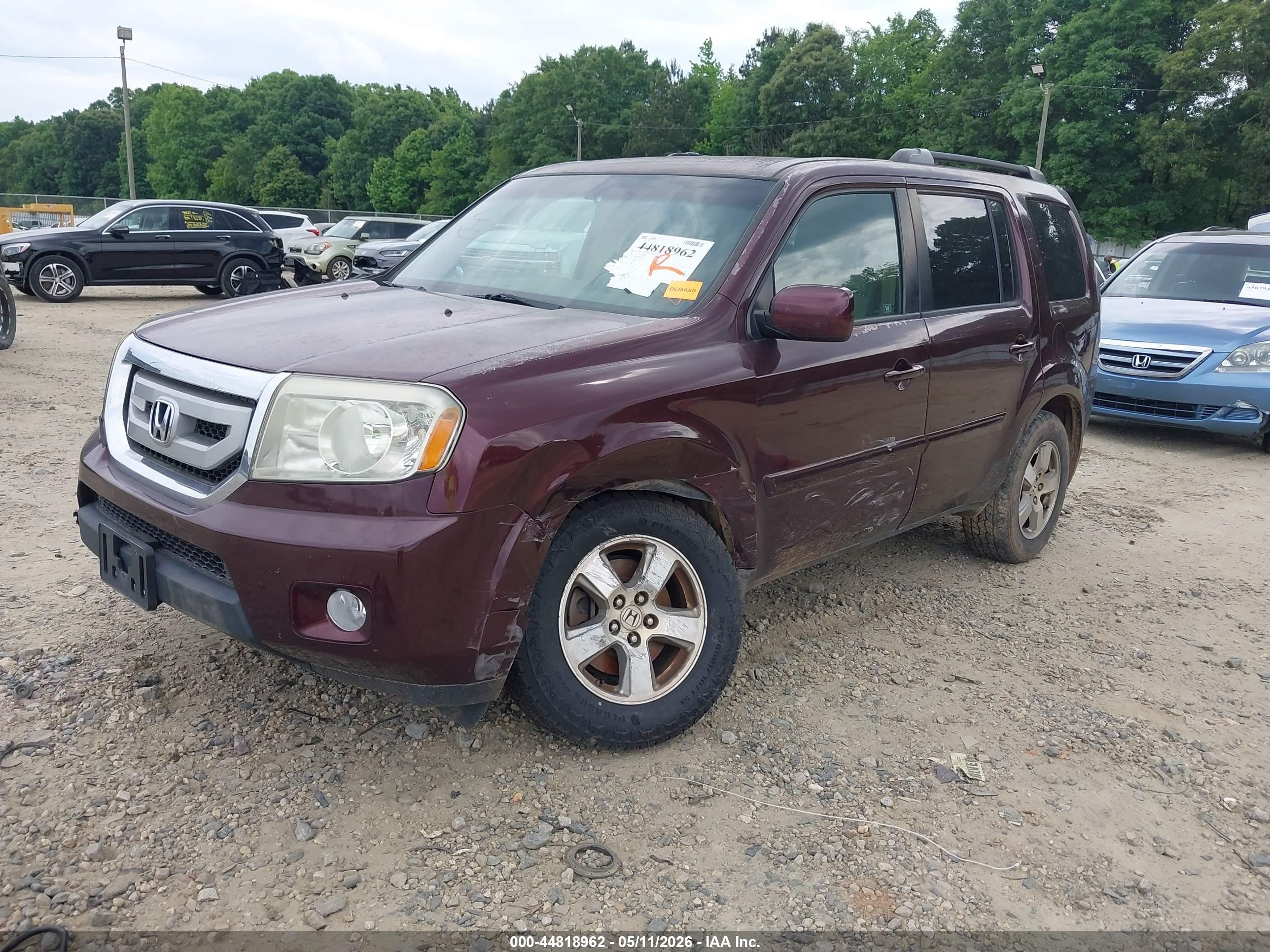 2009 Honda Pilot Ex Бордовый vin: 5FNYF48449B025577