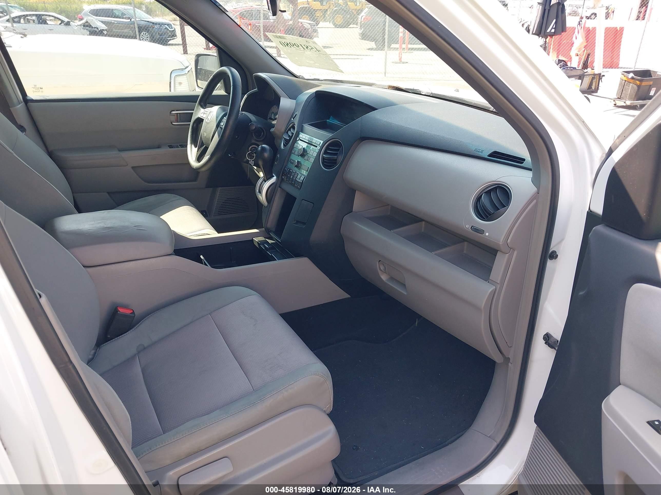 2009 Honda Pilot Ex White vin: 5FNYF48459B044185