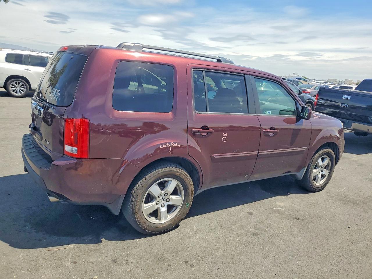 2009 Honda Pilot Ex Burgundy vin: 5FNYF48499B043007