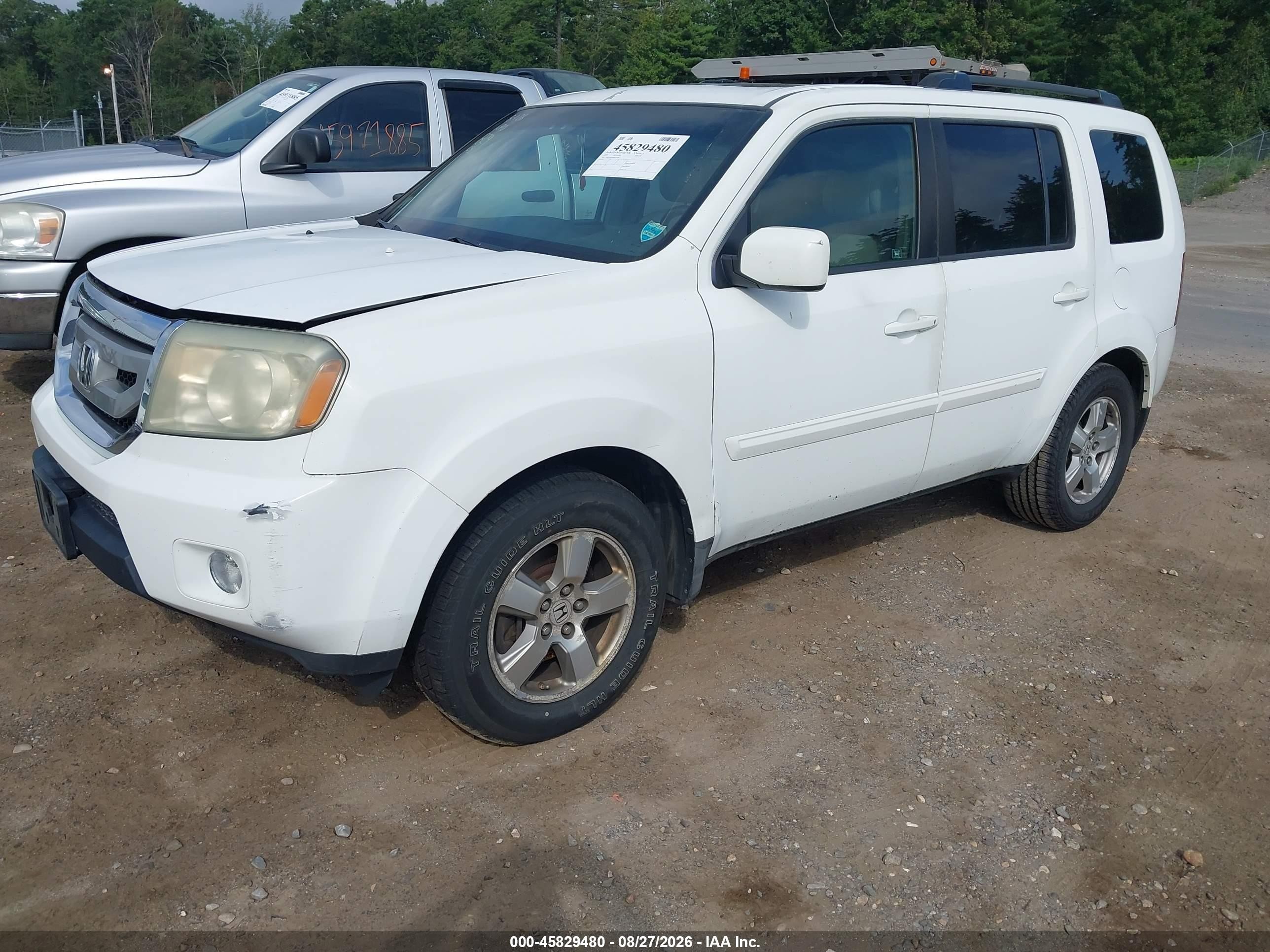 2009 Honda Pilot Ex-l Белый vin: 5FNYF48509B011829