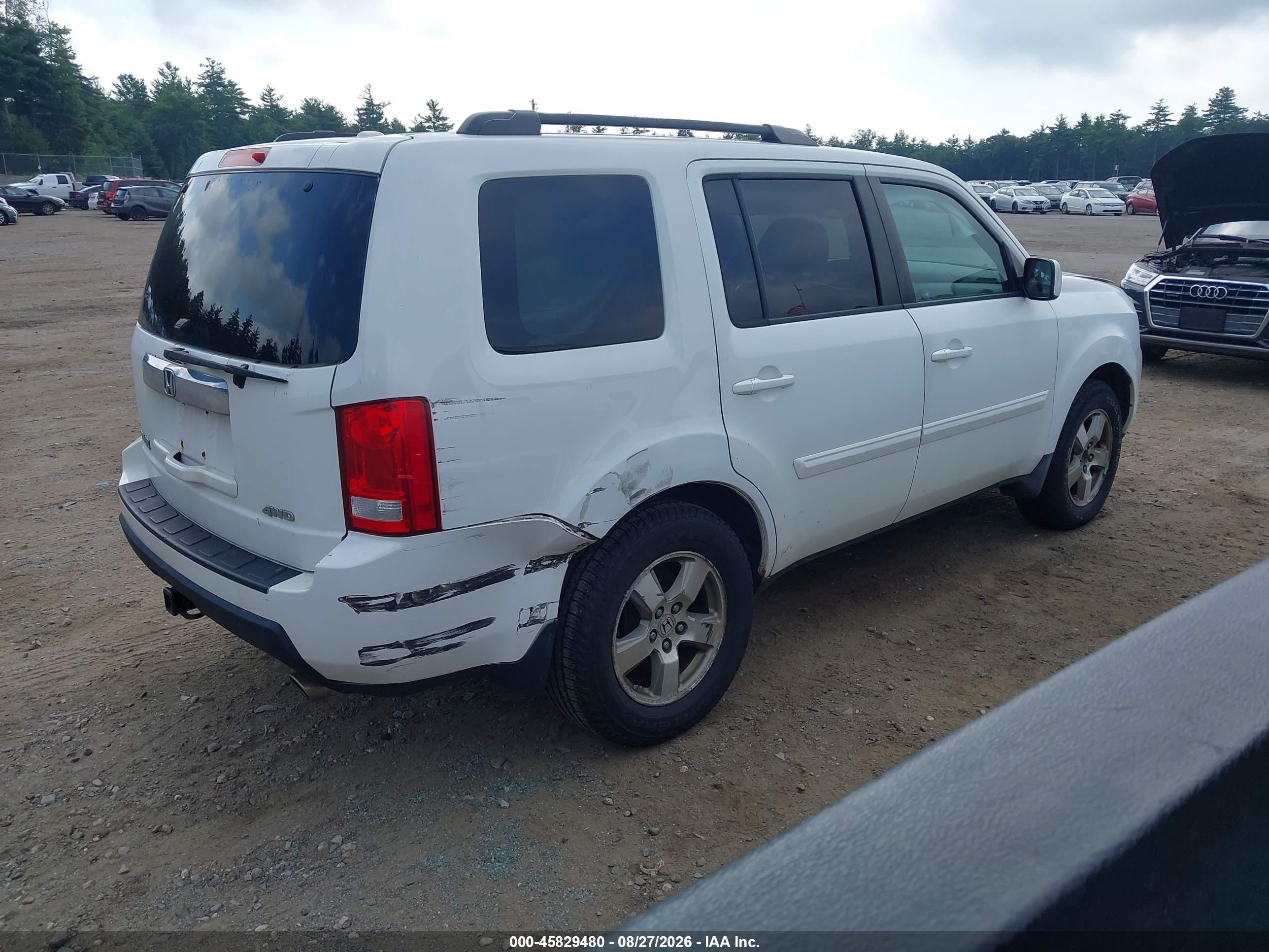 2009 Honda Pilot Ex-l Белый vin: 5FNYF48509B011829