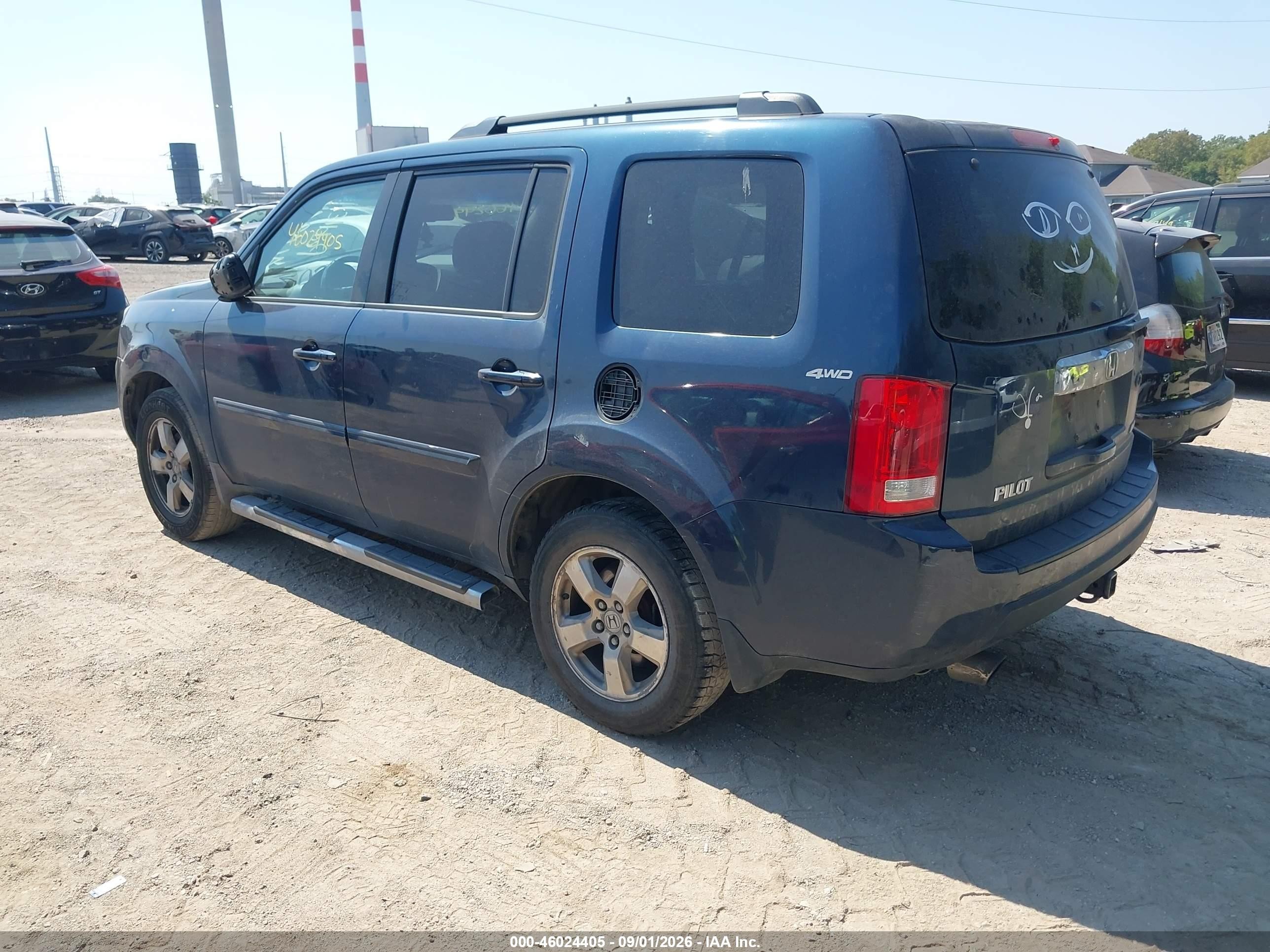 2009 Honda Pilot Ex-l Blue vin: 5FNYF48519B032365