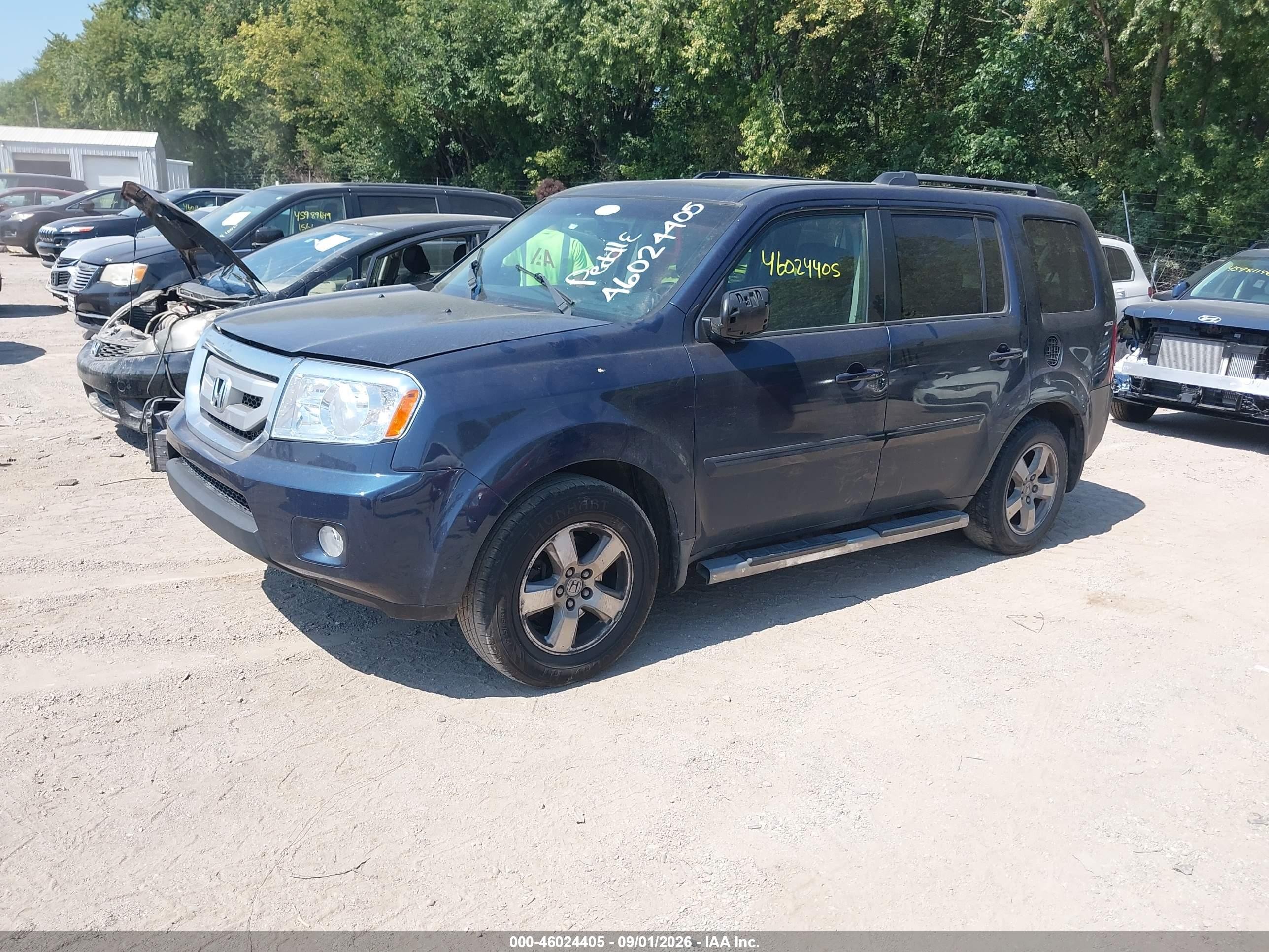 2009 Honda Pilot Ex-l Blue vin: 5FNYF48519B032365