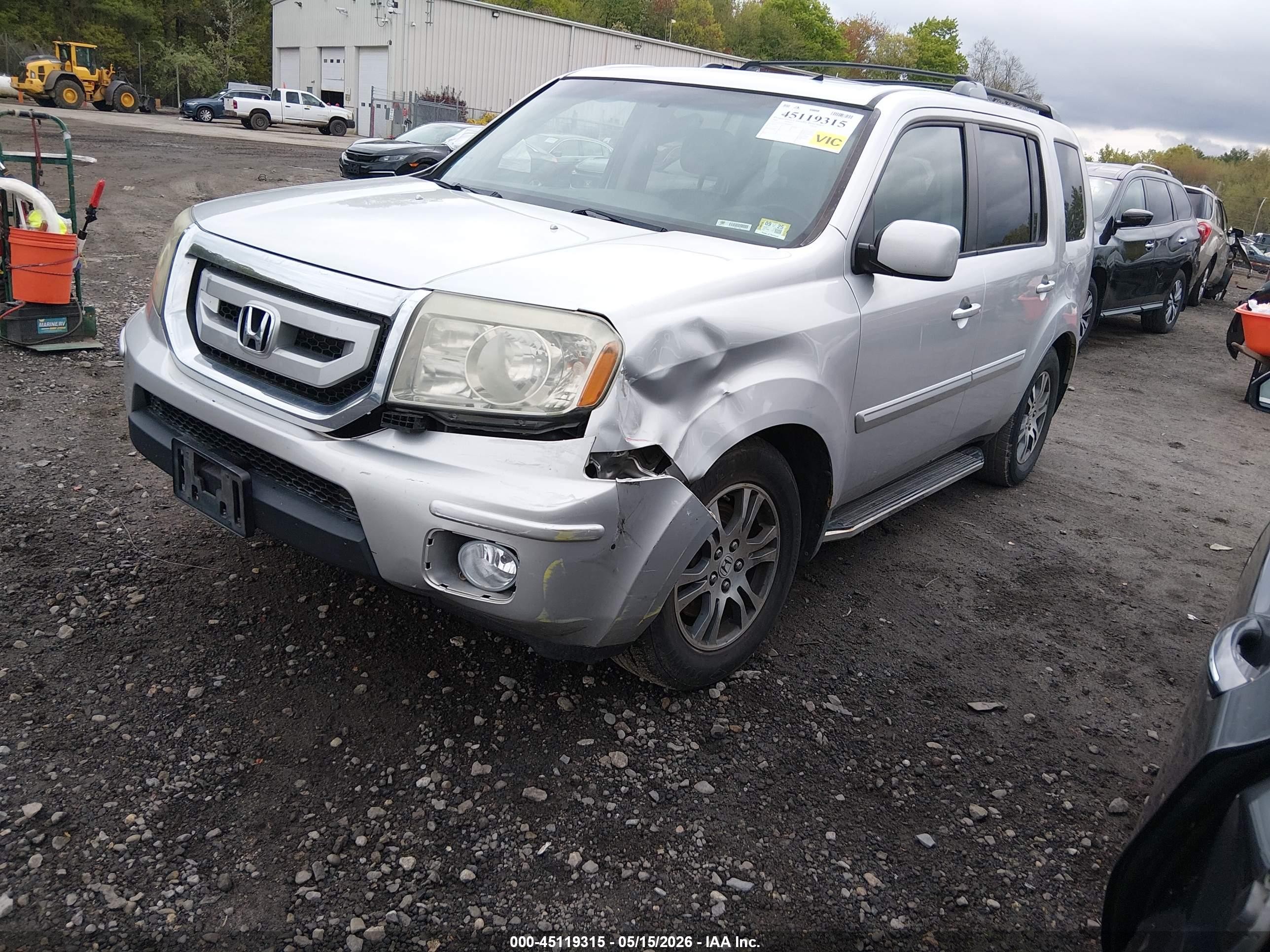 2009 Honda Pilot Ex-l Silver vin: 5FNYF48519B046654