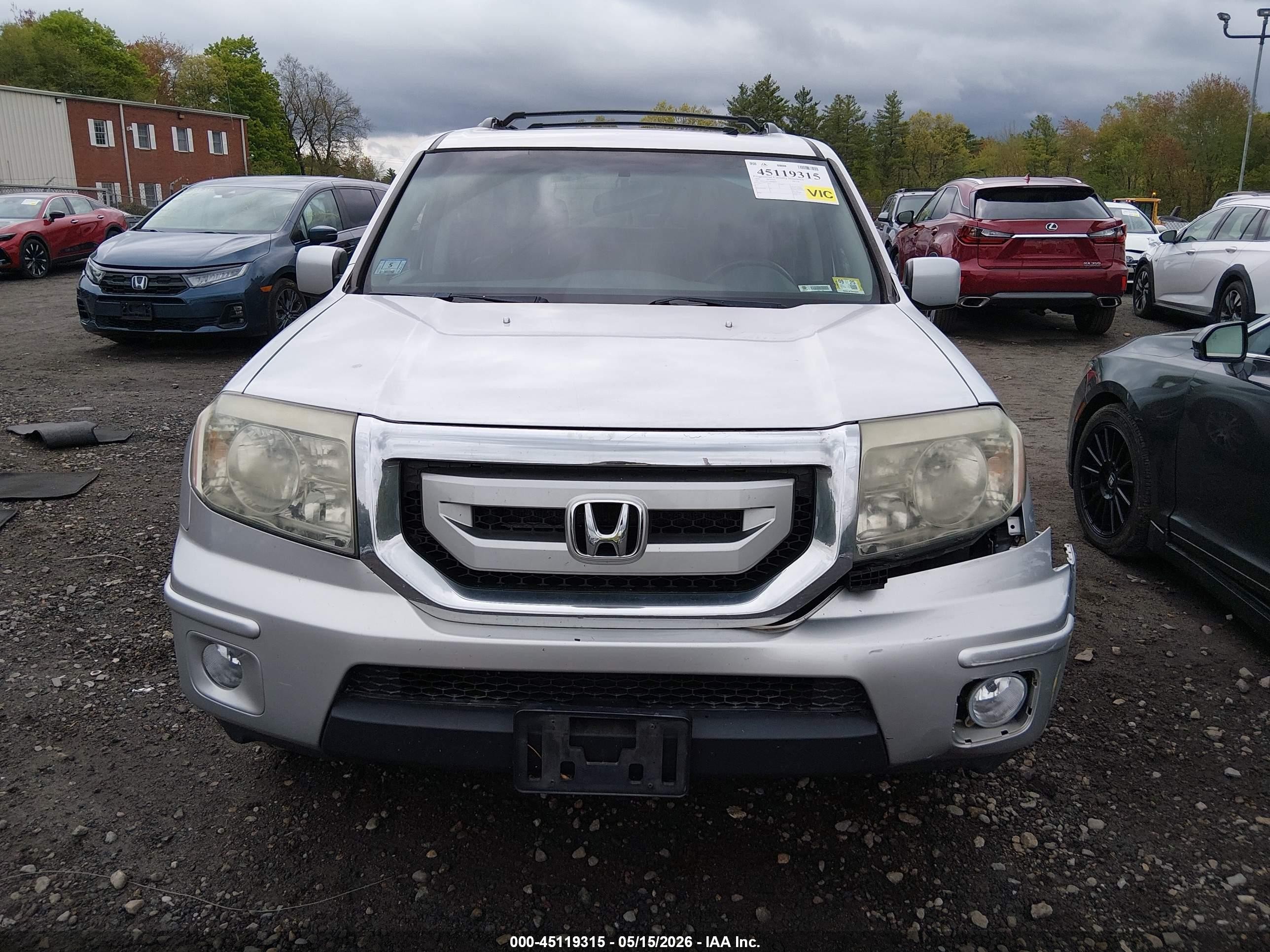 2009 Honda Pilot Ex-l Silver vin: 5FNYF48519B046654