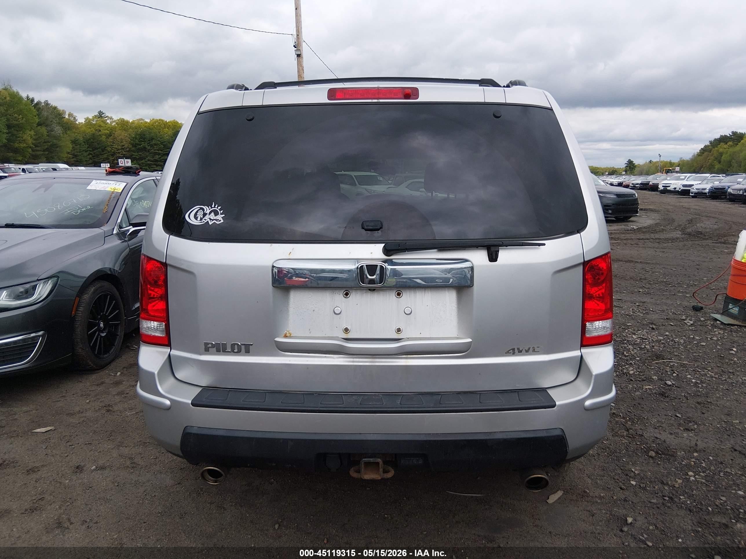 2009 Honda Pilot Ex-l Silver vin: 5FNYF48519B046654