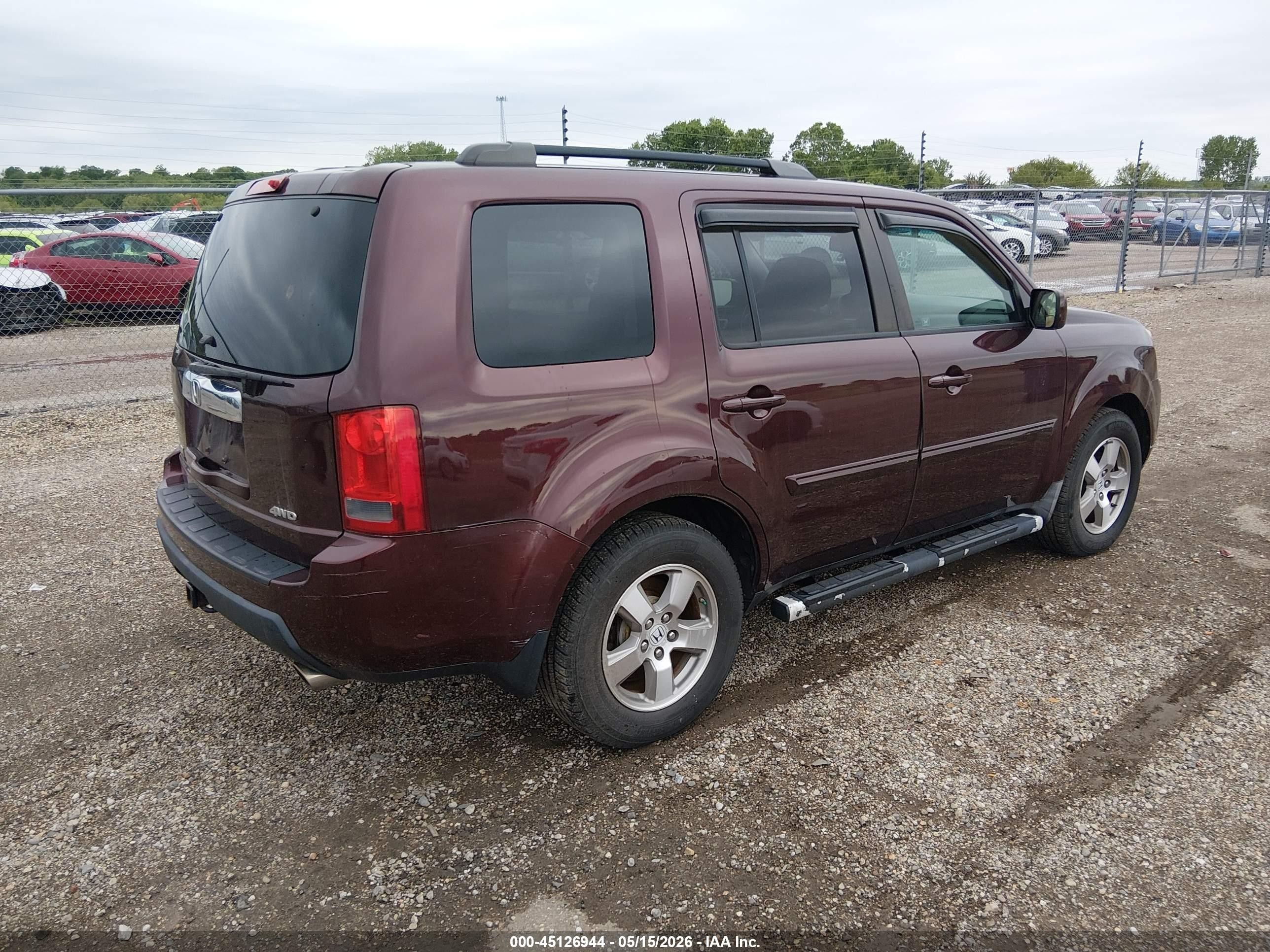 2009 Honda Pilot Ex-l Purple vin: 5FNYF48519B049215