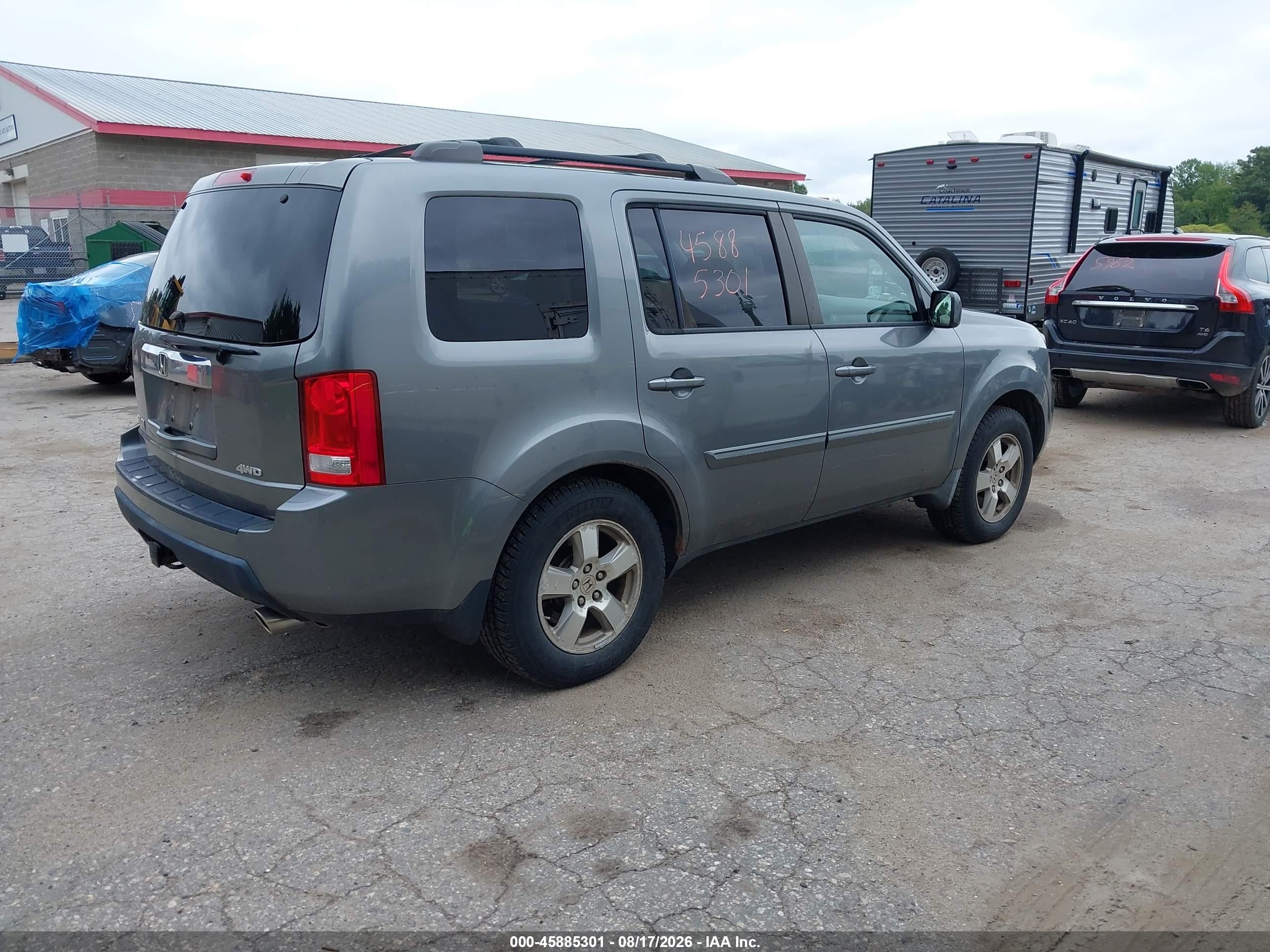 2009 Honda Pilot Ex-l Gray vin: 5FNYF48519B053944