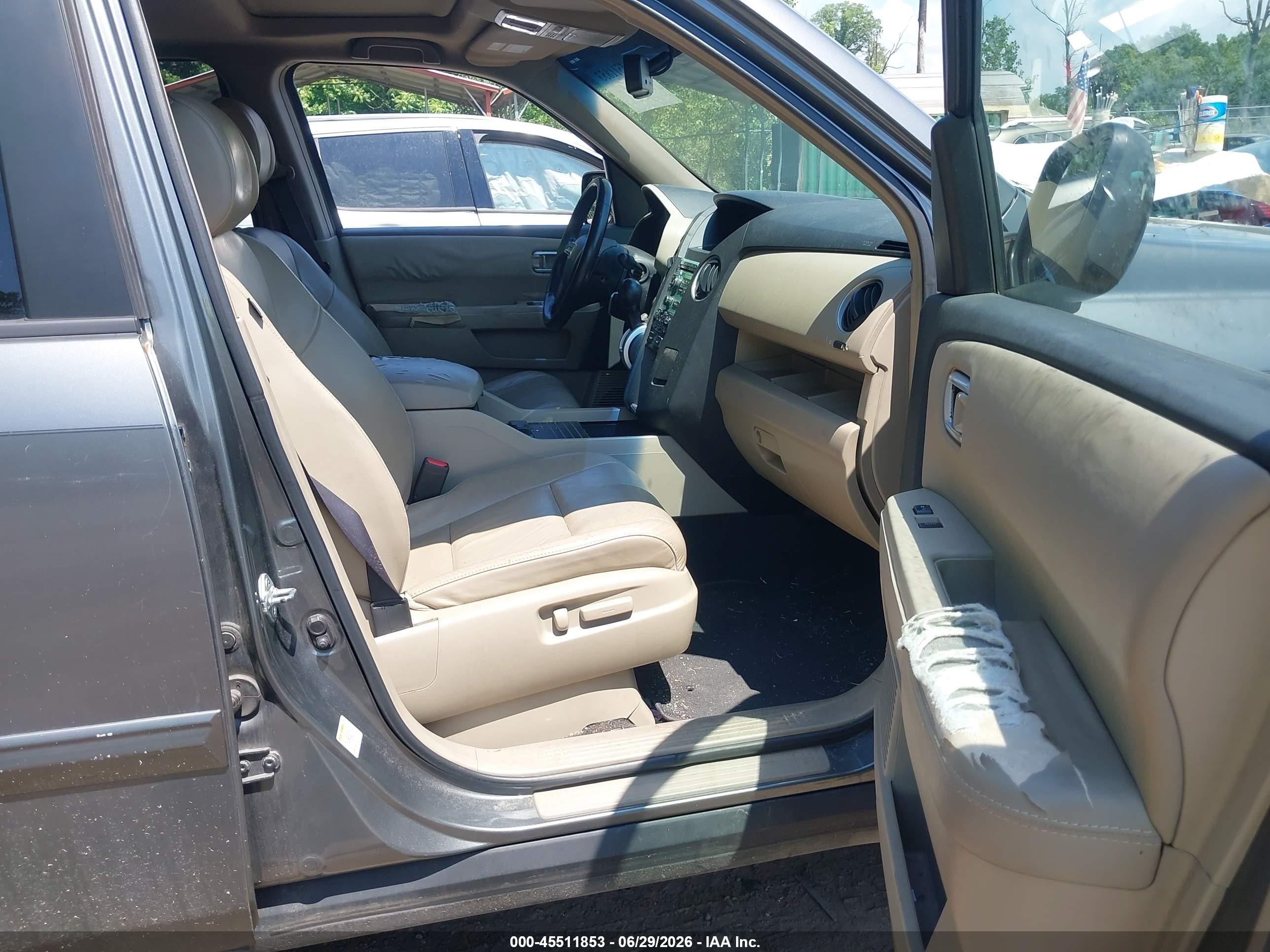2009 Honda Pilot Ex-l Gray vin: 5FNYF48539B042234