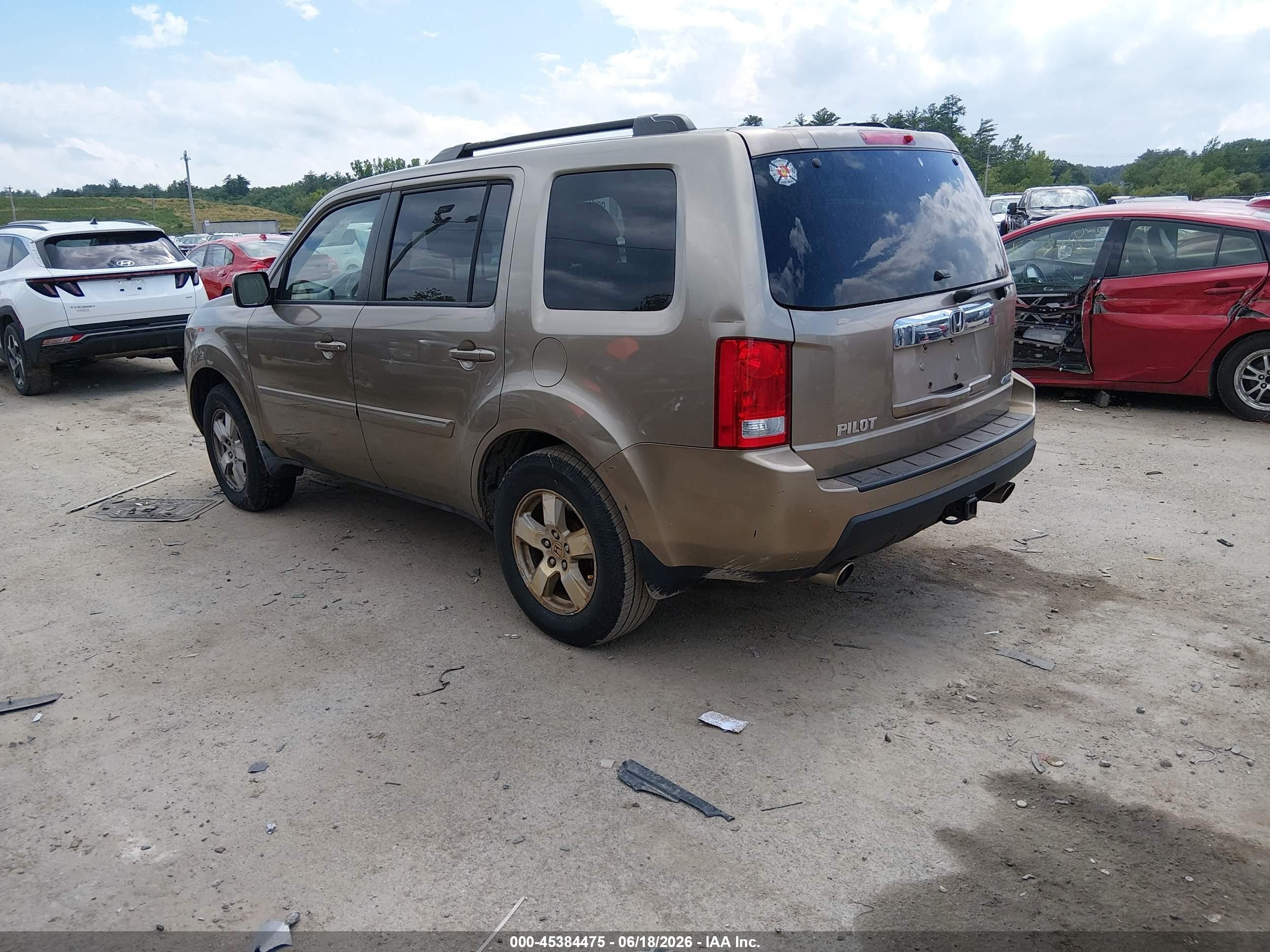 2009 Honda Pilot Ex-l Beige vin: 5FNYF48549B001210