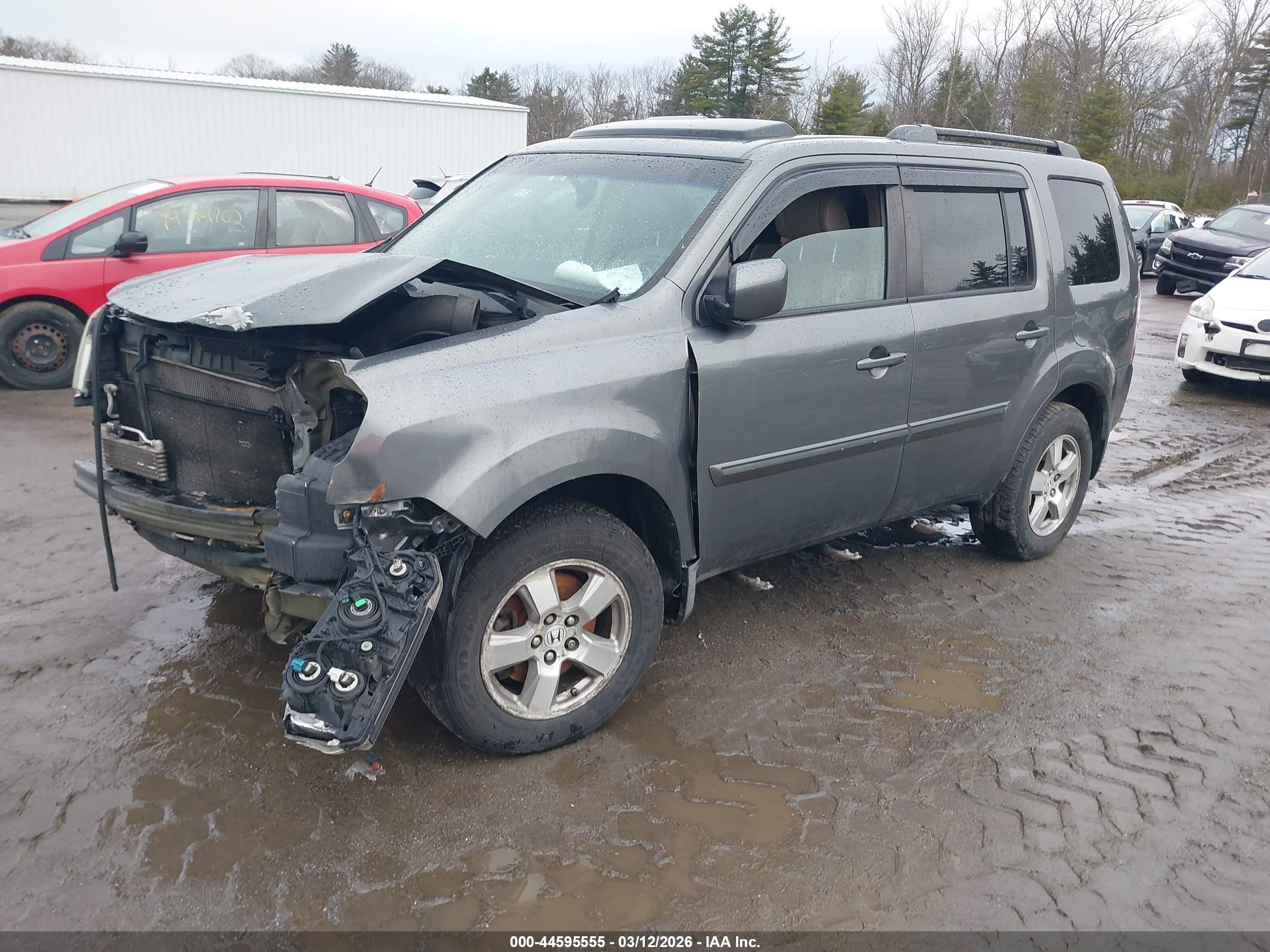 2009 Honda Pilot Ex-l Gray vin: 5FNYF48549B007671