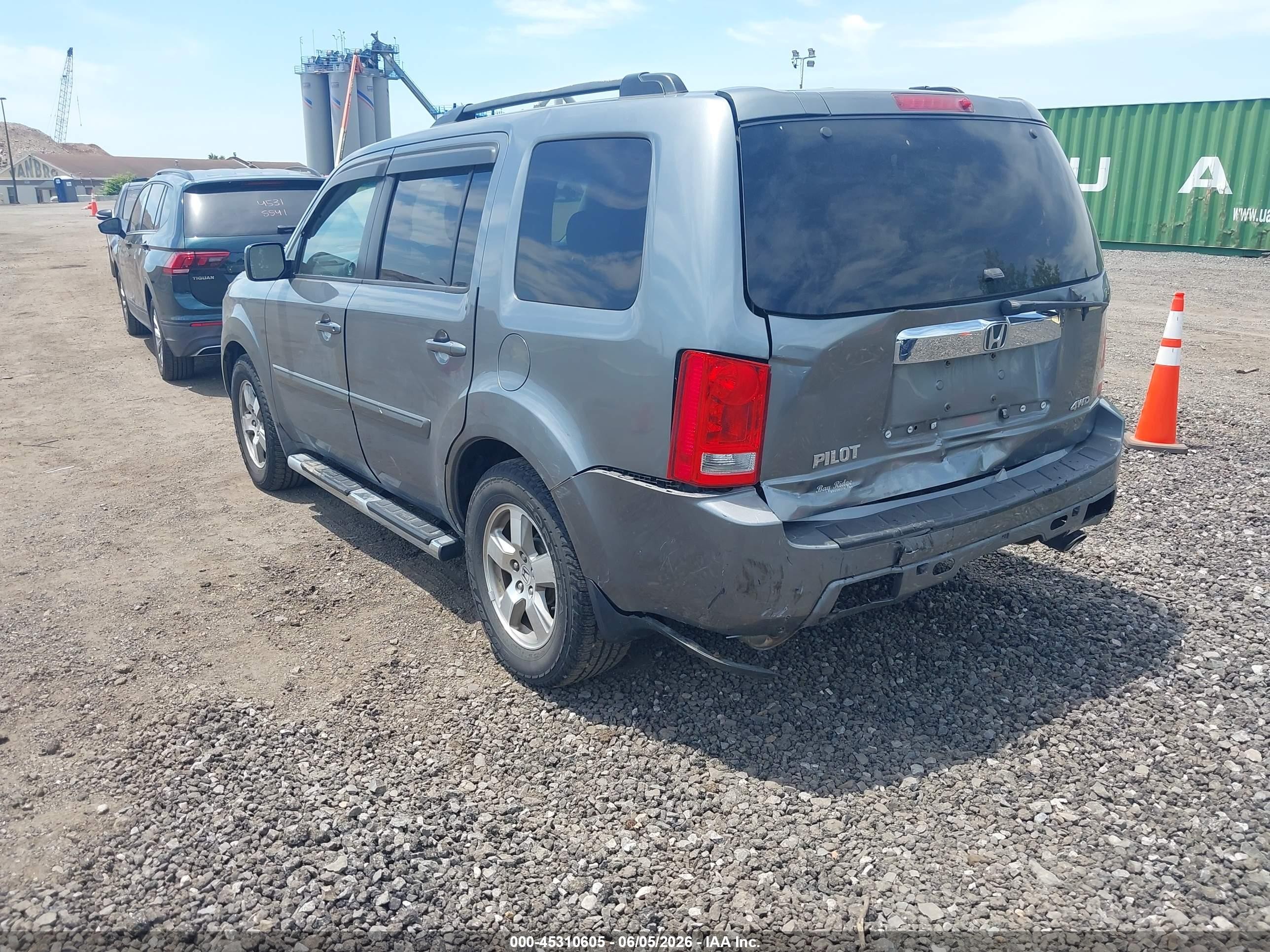 2009 Honda Pilot Ex-l Gray vin: 5FNYF48549B018976