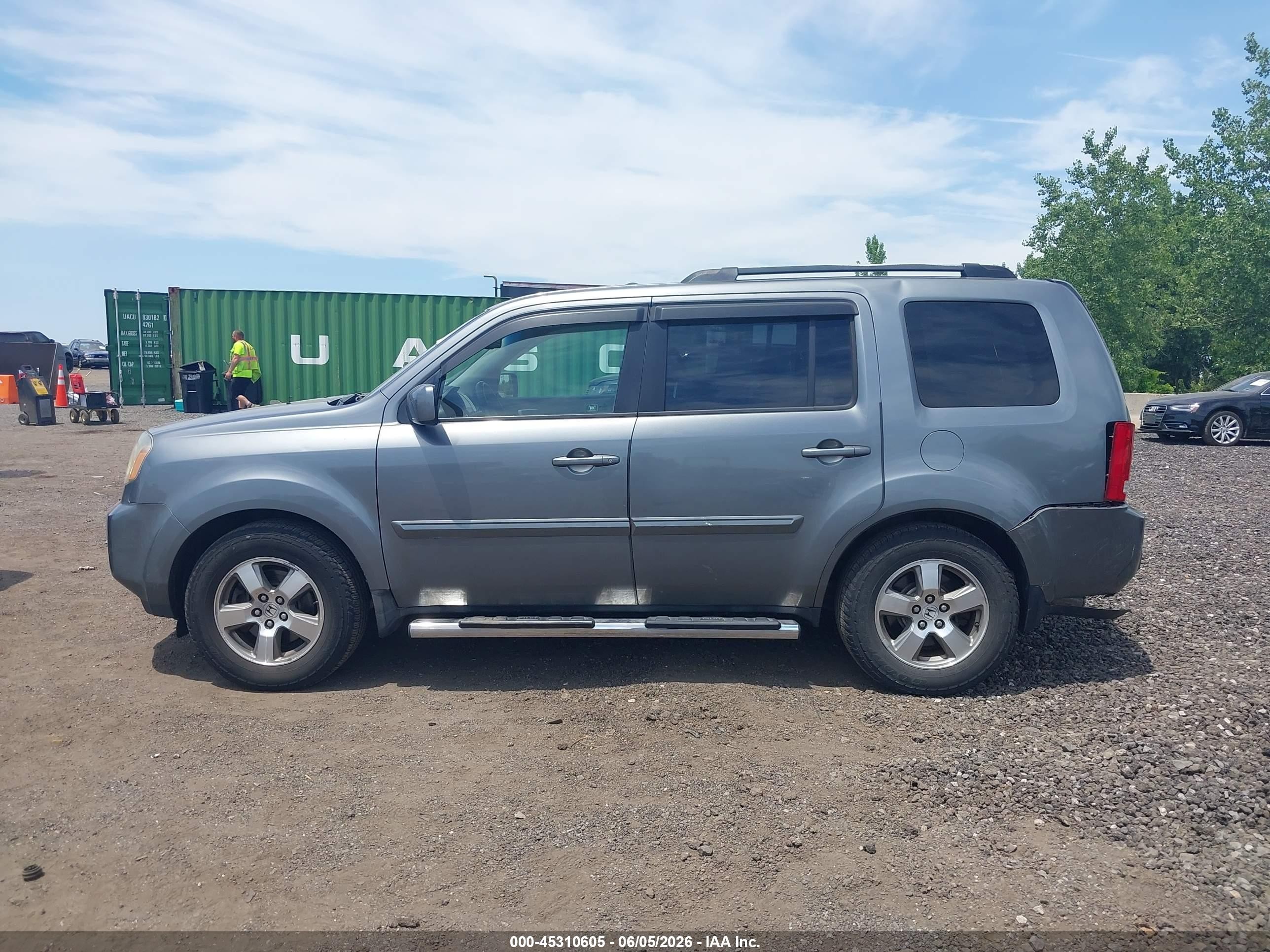 2009 Honda Pilot Ex-l Gray vin: 5FNYF48549B018976