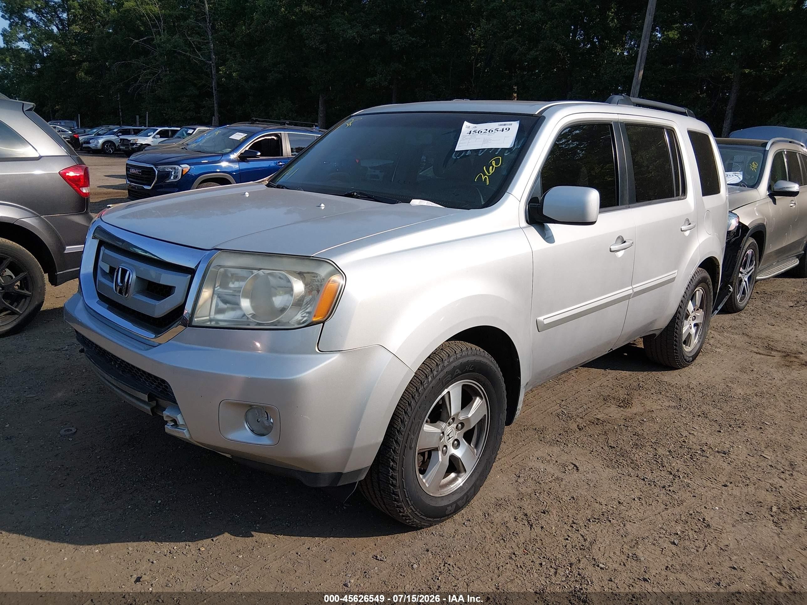 2009 Honda Pilot Ex-l Silver vin: 5FNYF48549B029685