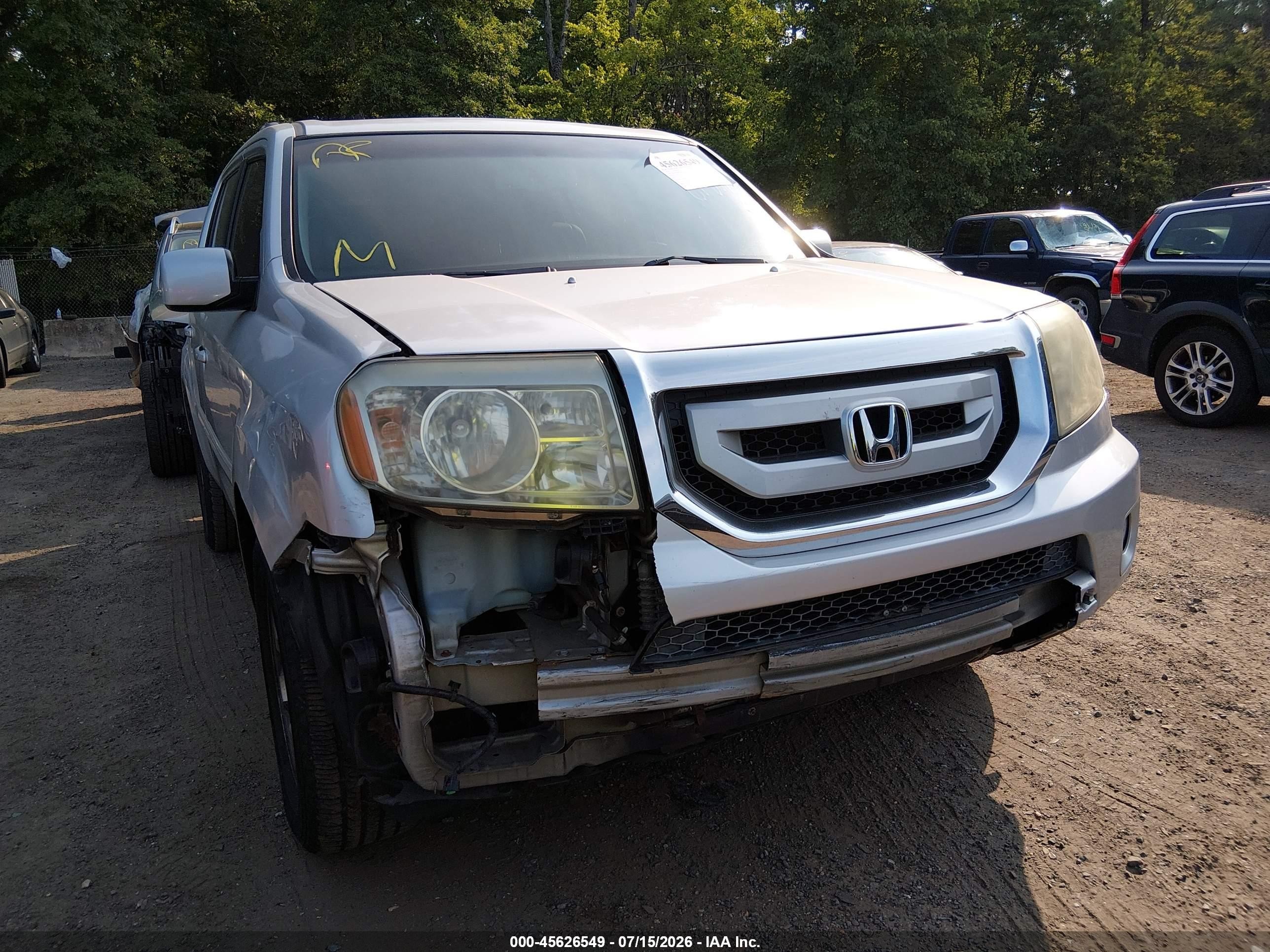 2009 Honda Pilot Ex-l Silver vin: 5FNYF48549B029685