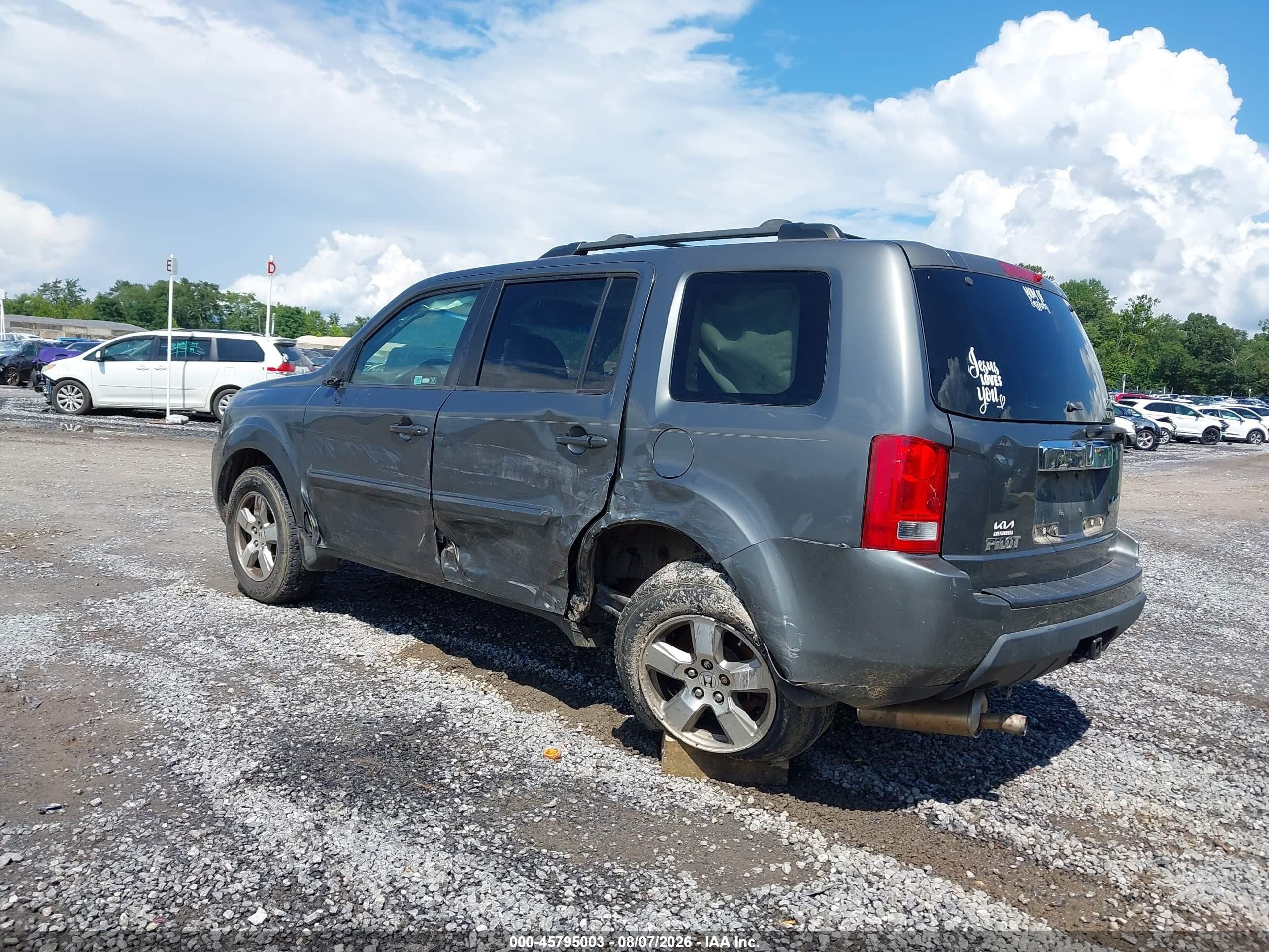 2009 Honda Pilot Ex-l Gray vin: 5FNYF48559B003211