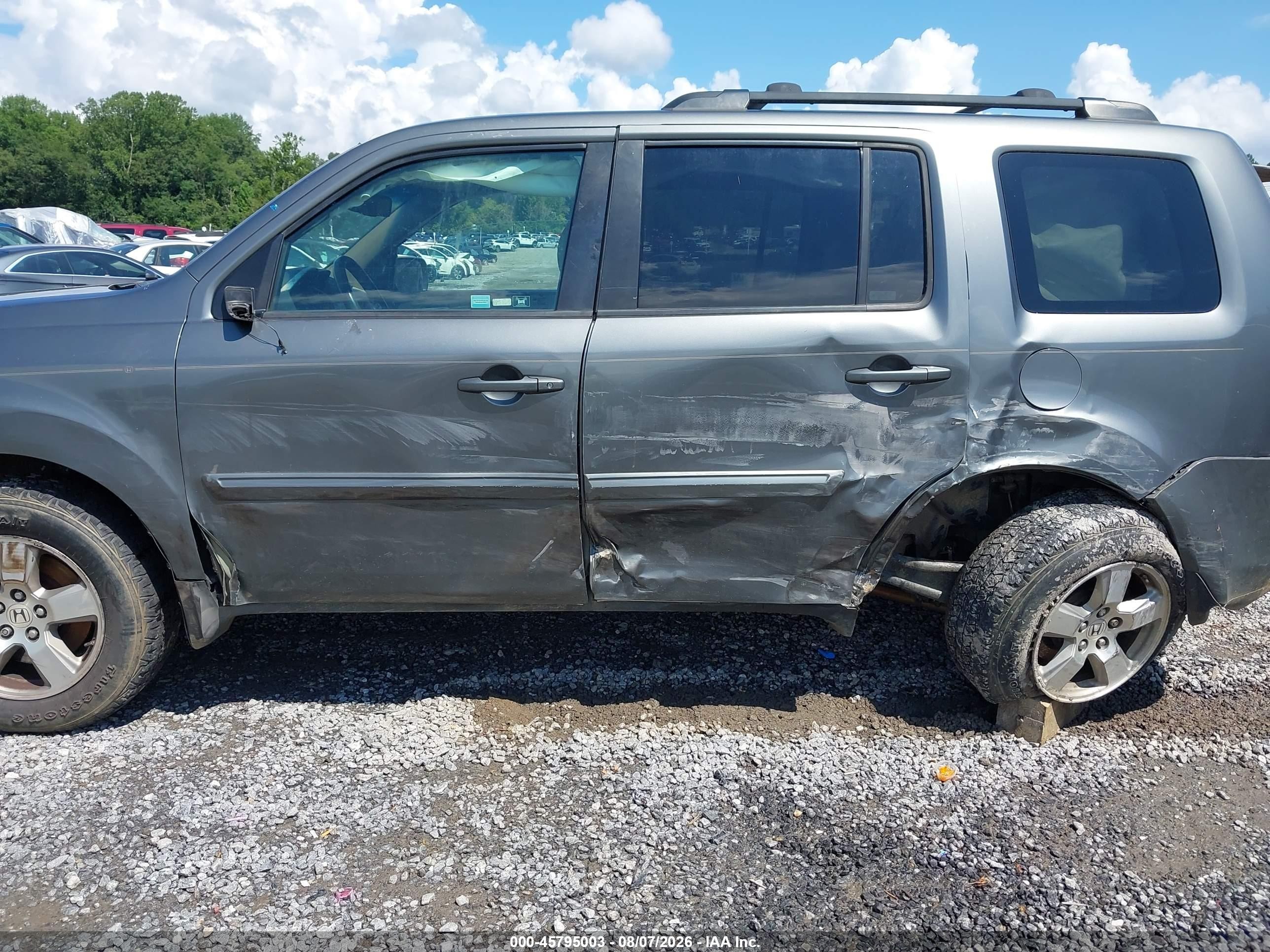 2009 Honda Pilot Ex-l Gray vin: 5FNYF48559B003211