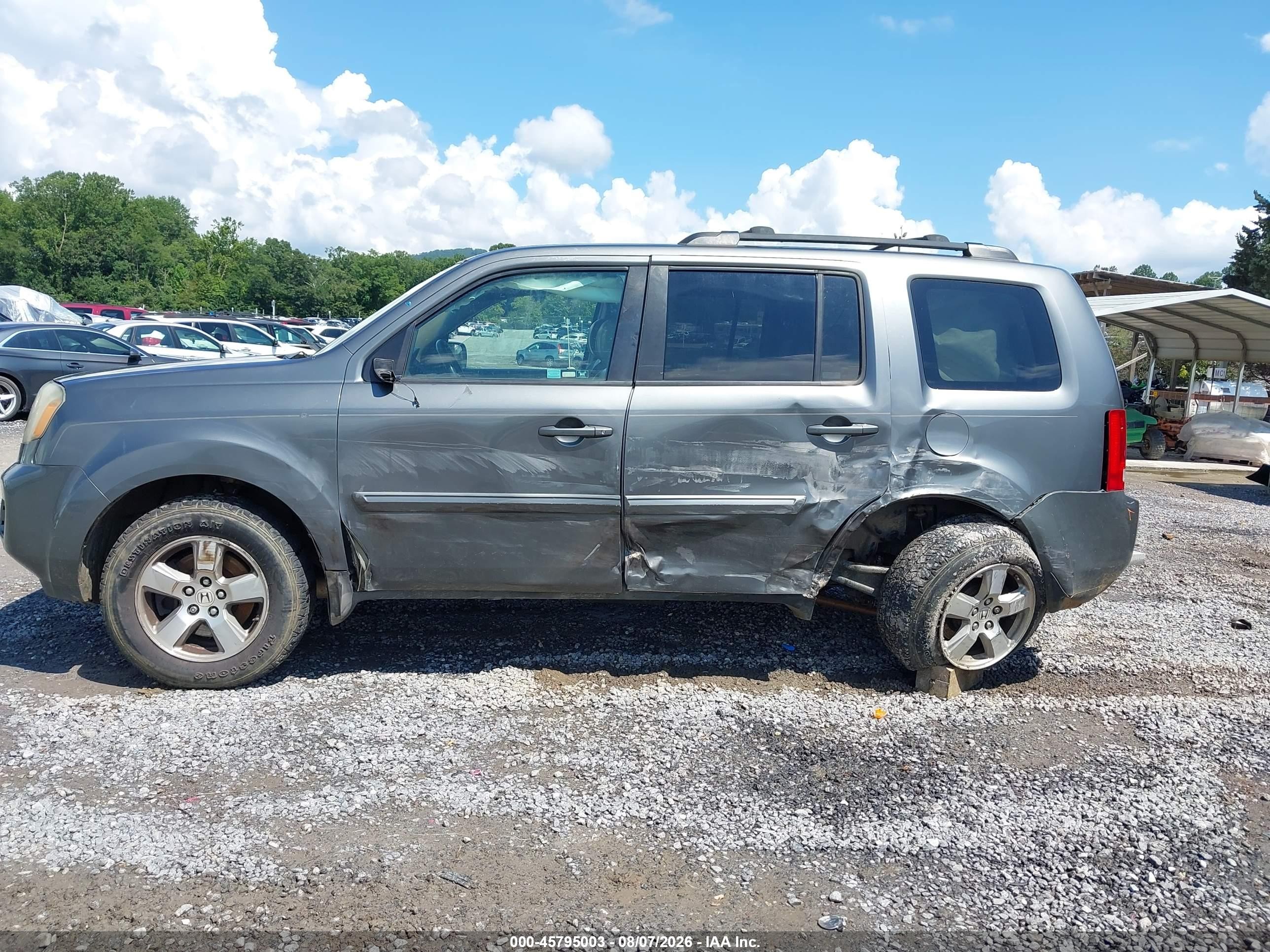 2009 Honda Pilot Ex-l Gray vin: 5FNYF48559B003211