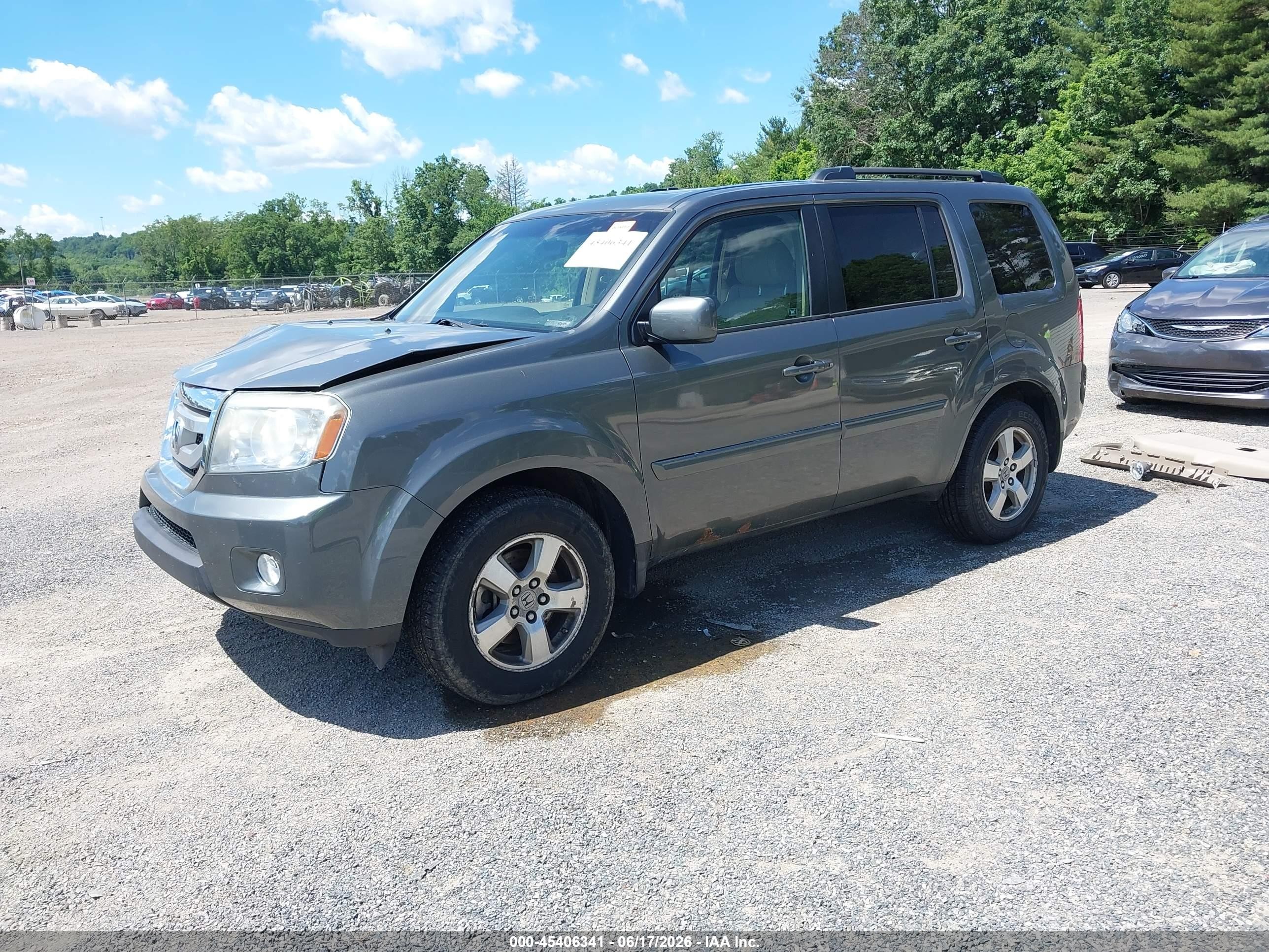 2009 Honda Pilot Ex-l Gray vin: 5FNYF48559B039982