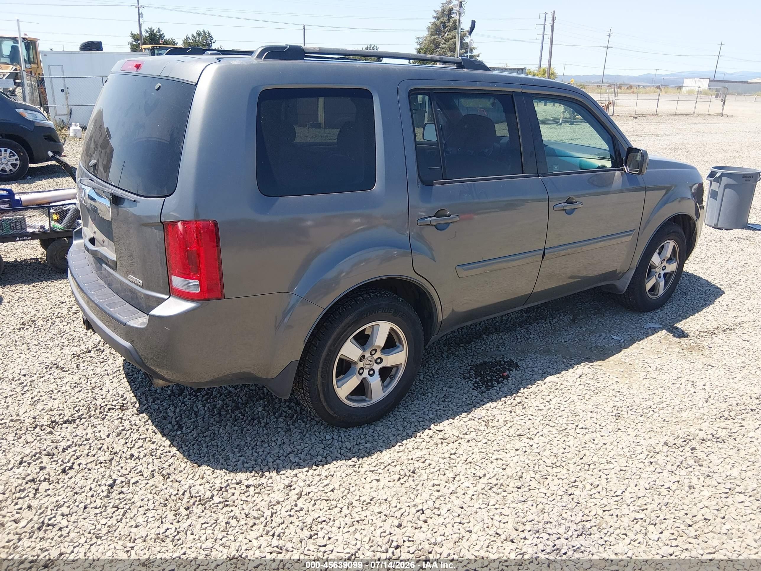 2009 Honda Pilot Ex-l Gray vin: 5FNYF48569B003783